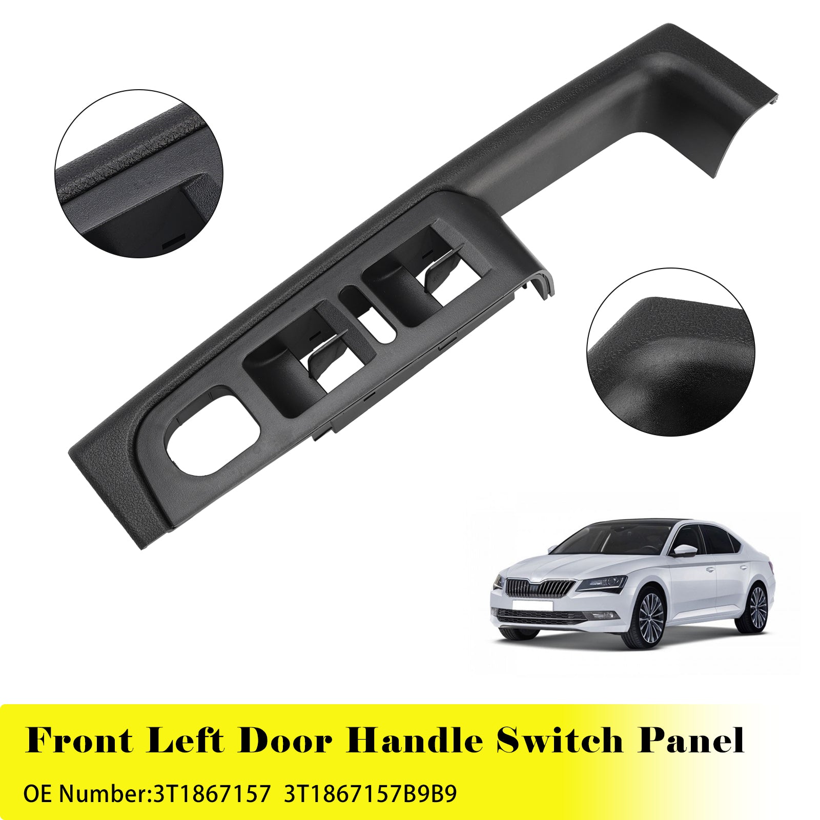 Vasemman etuoven kahvan ohjauspaneeli 3T1867157 Skoda Superb (3T) 2008-2015