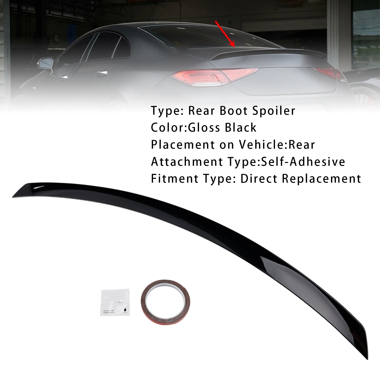 Aileron de coffre arrière noir brillant pour Mercedes-Benz Classe CLS W257 C257 2018-2023