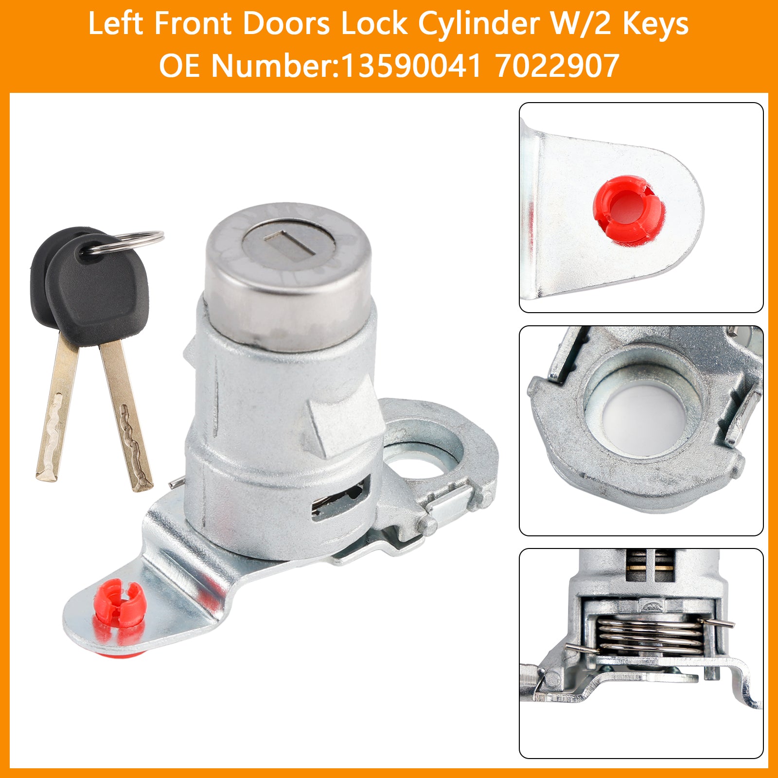 Lewy cylinder zamka drzwi z 2 klawiszami 13590041 7022907 dla Chevrolet Camaro Tahoe