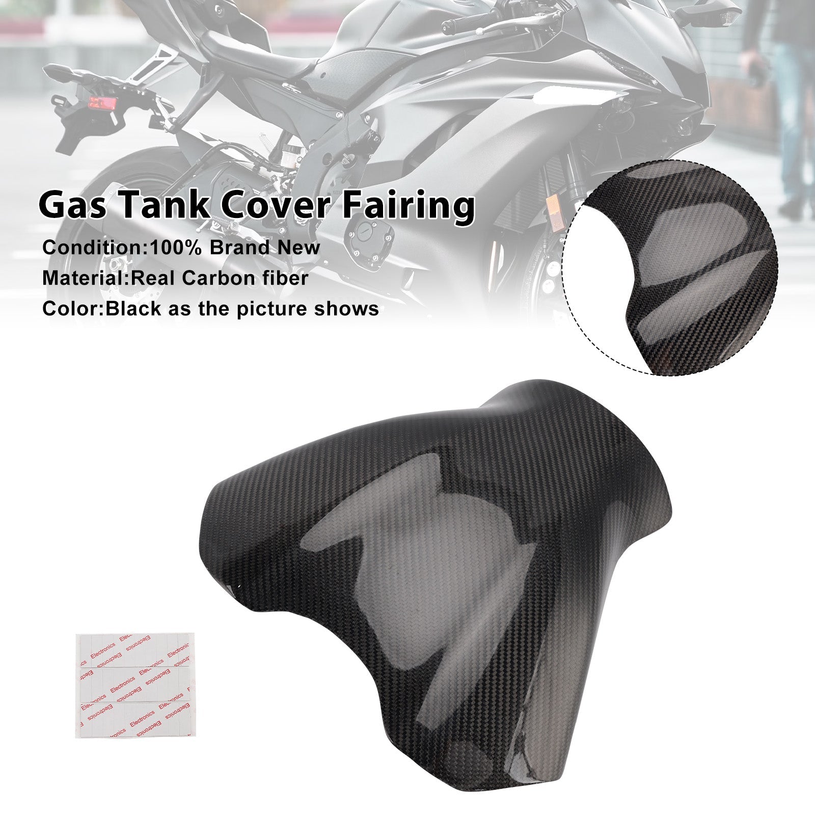 Carénage de réservoir en fibre de carbone véritable pour Yamaha YZF R6 (2017-2023)