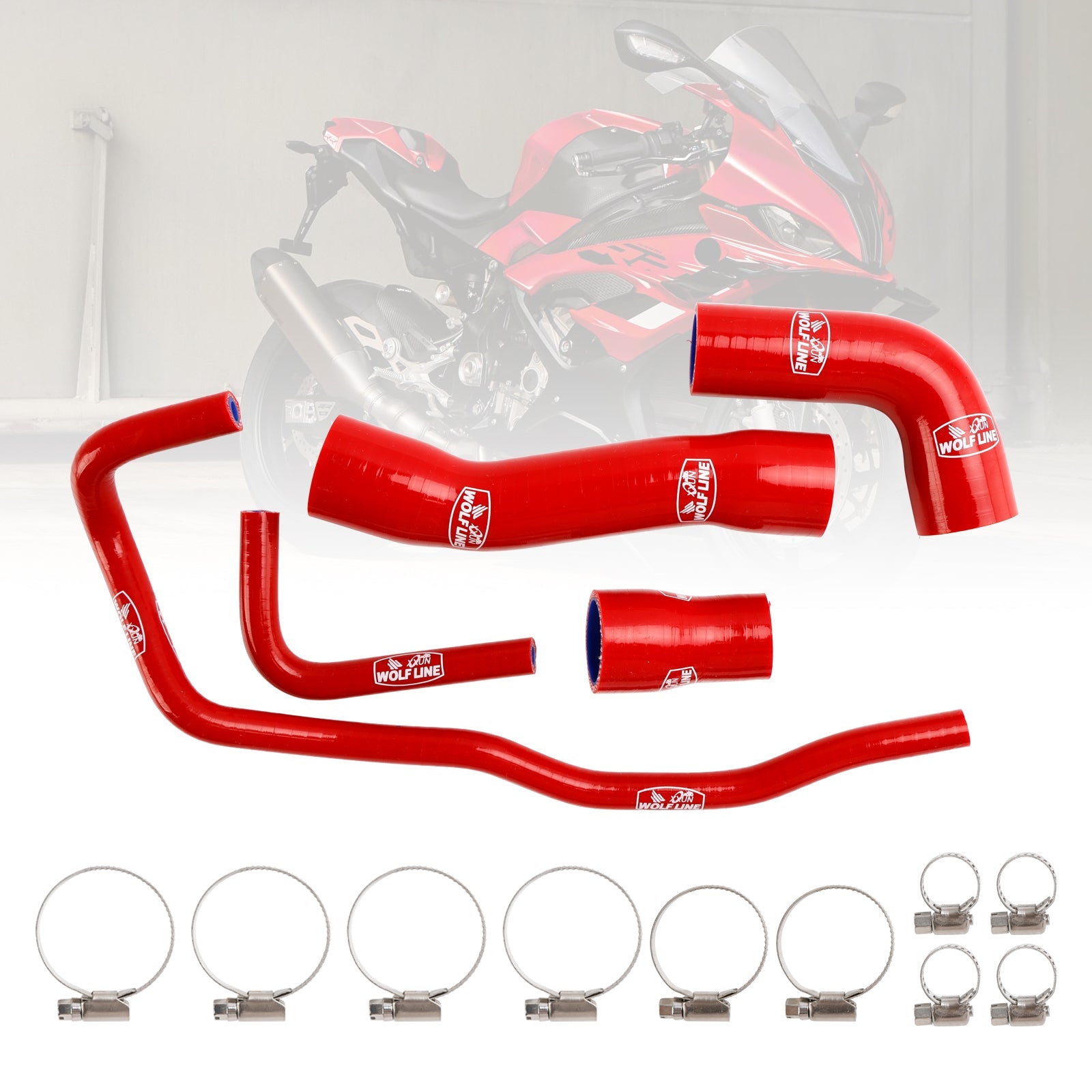 Kit de durites de refroidissement en silicone pour radiateur BMW S1000RR 2019-2023
