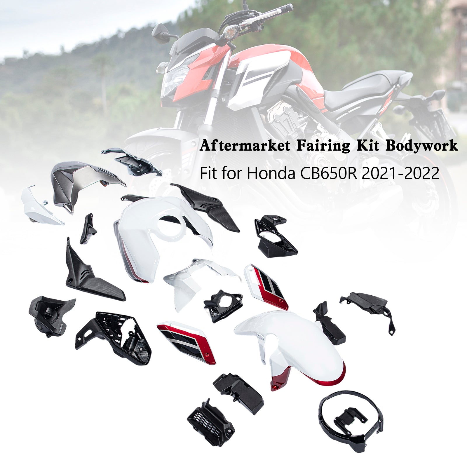 Carénage de moulage par injection en plastique ABS adapté pour Honda CB 650 R CB650R 2021-2023 07#