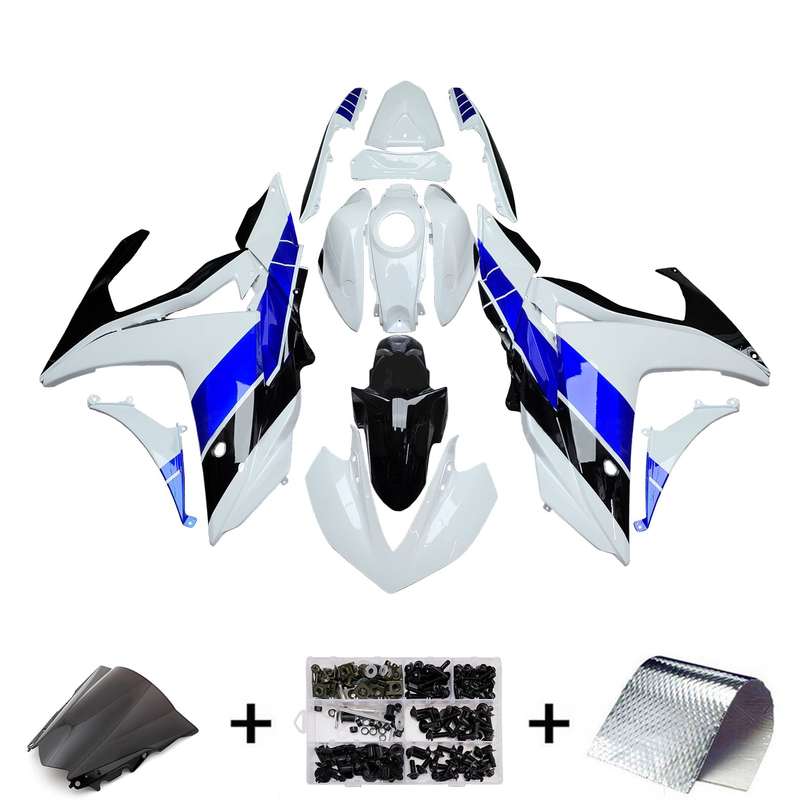 Kit de carénage injecté ABS pour Yamaha YZF-R3 2014-2018 et R25 2015-2017