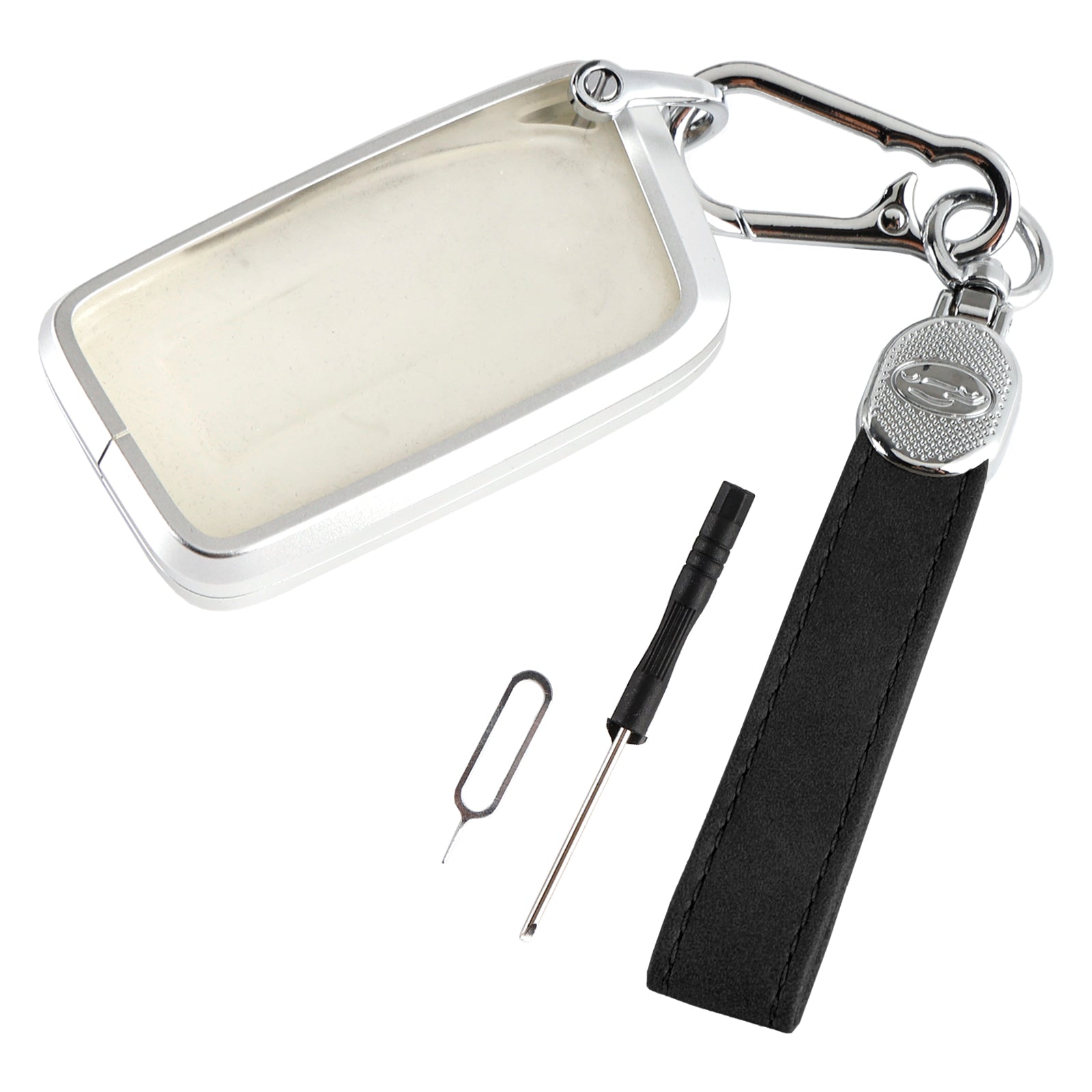 Zwarte beschermhoes van legering&Zachte TPU aluminium autosleutelhoes voor Lexus IS GS ES RX