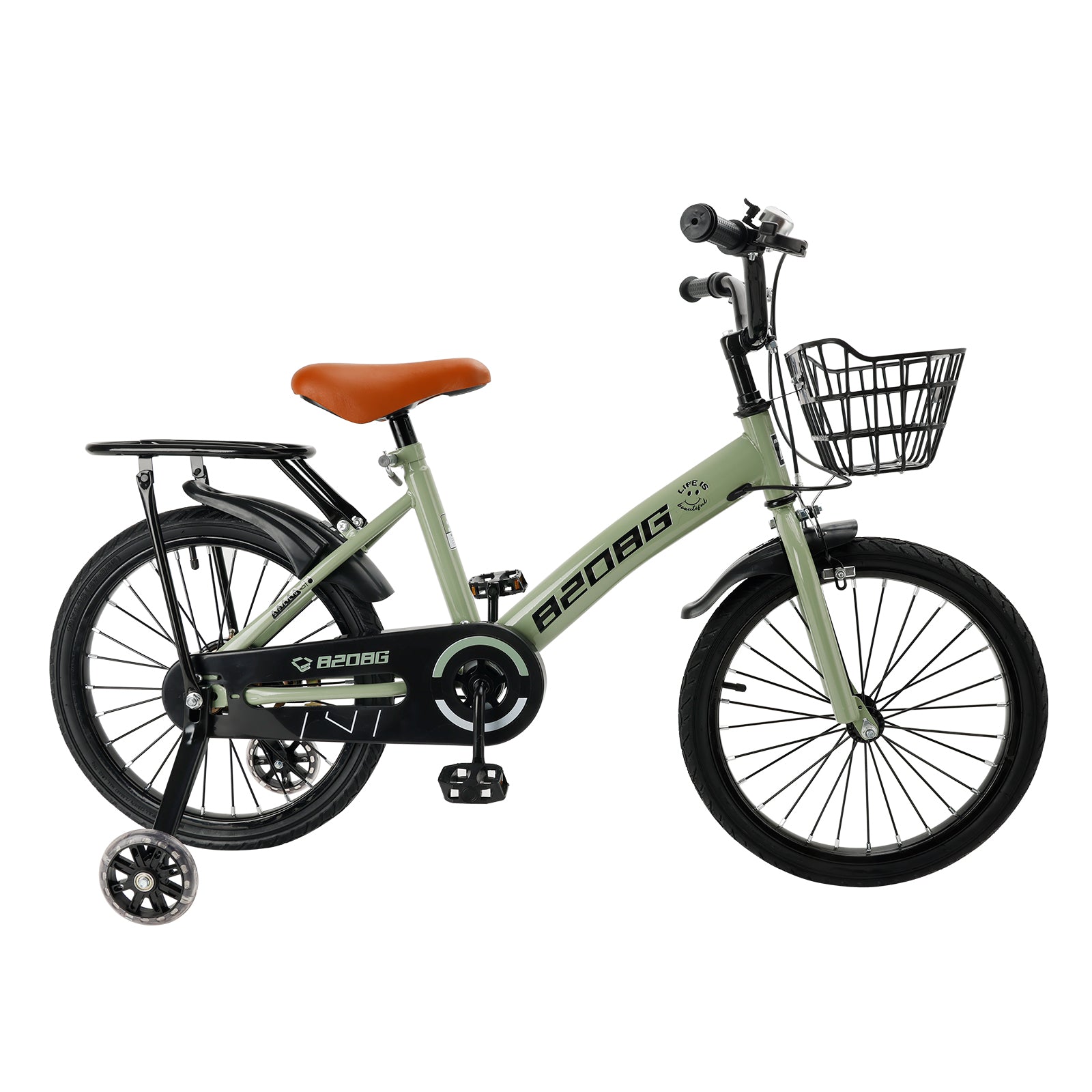 18 inches Kid's Bicycle BMX Child Bike for Ages 7-9 Years with auxiliary wheels