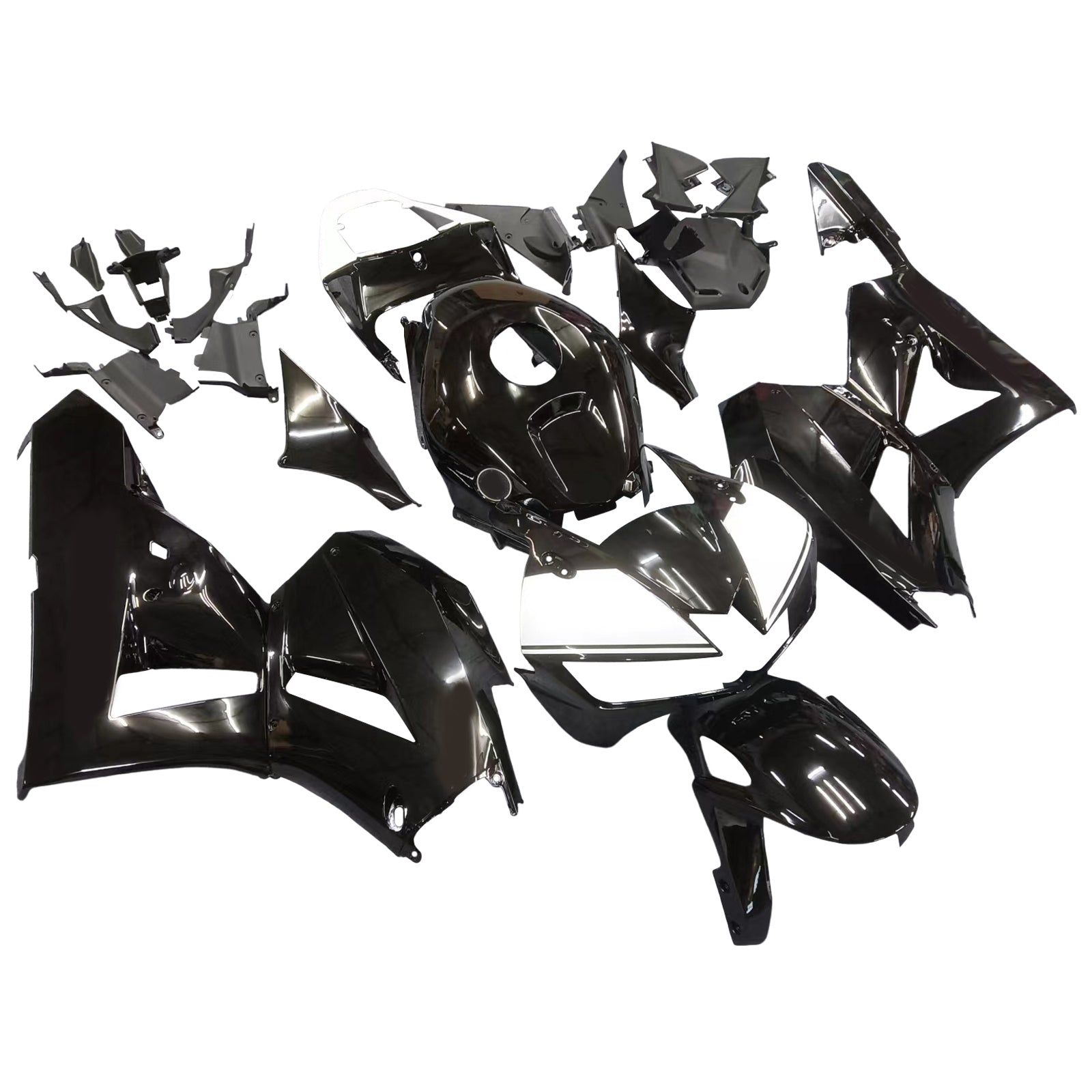 Kit de carénage en plastique ABS moulé par injection noir brillant pour Honda CBR600RR 2013-2020