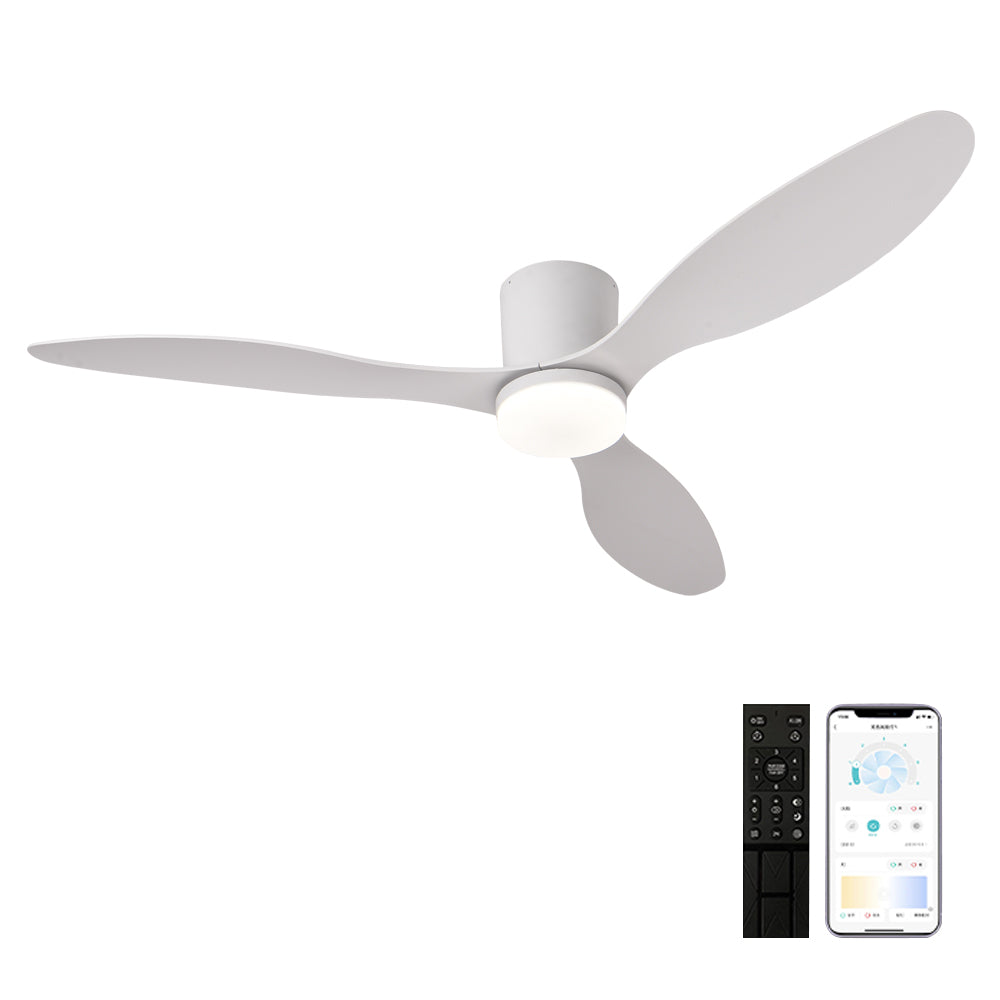 Ventilateur de Plafond LED 52 Pouces – 6 Vitesses, Moteur CC Silencieux, Contrôle Télécommande/App