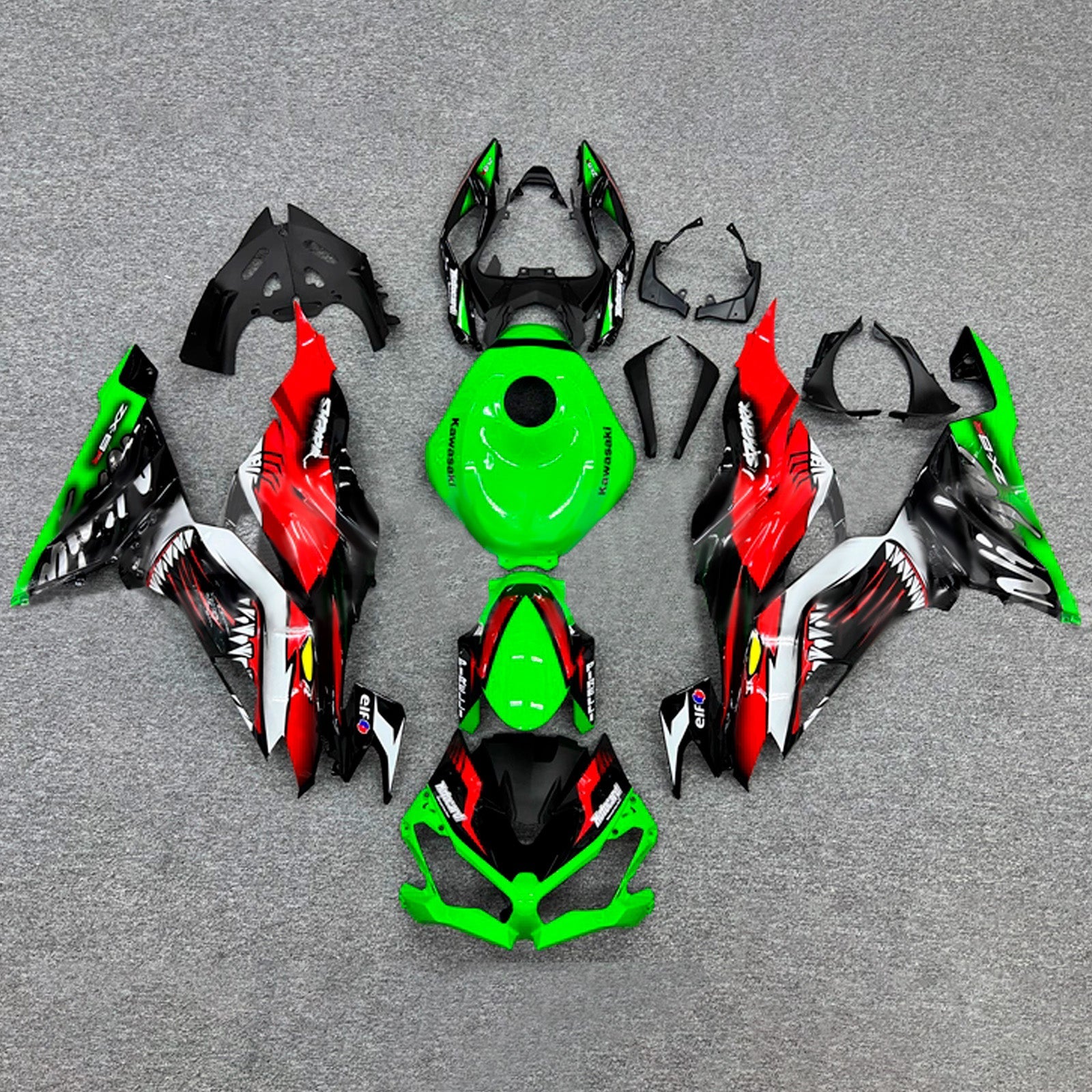 Kit de carénage injecté en plastique ABS compatible avec Kawasaki ZX6R 2019-2023