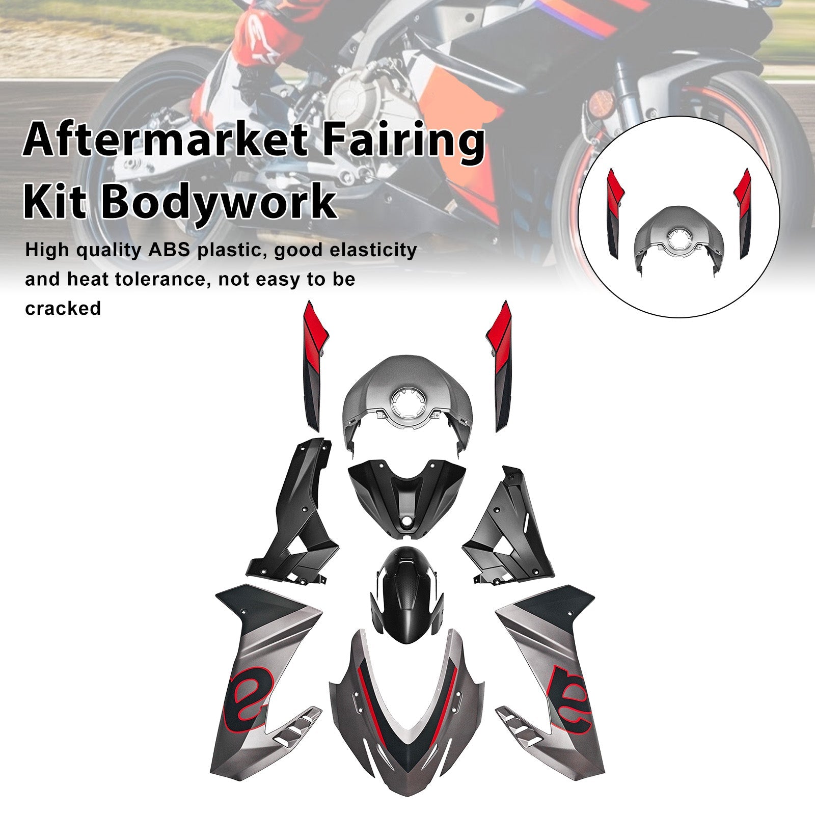 ABS-muovinen korisarja, joka on injektoitu Aprilia RS457 2024-2025