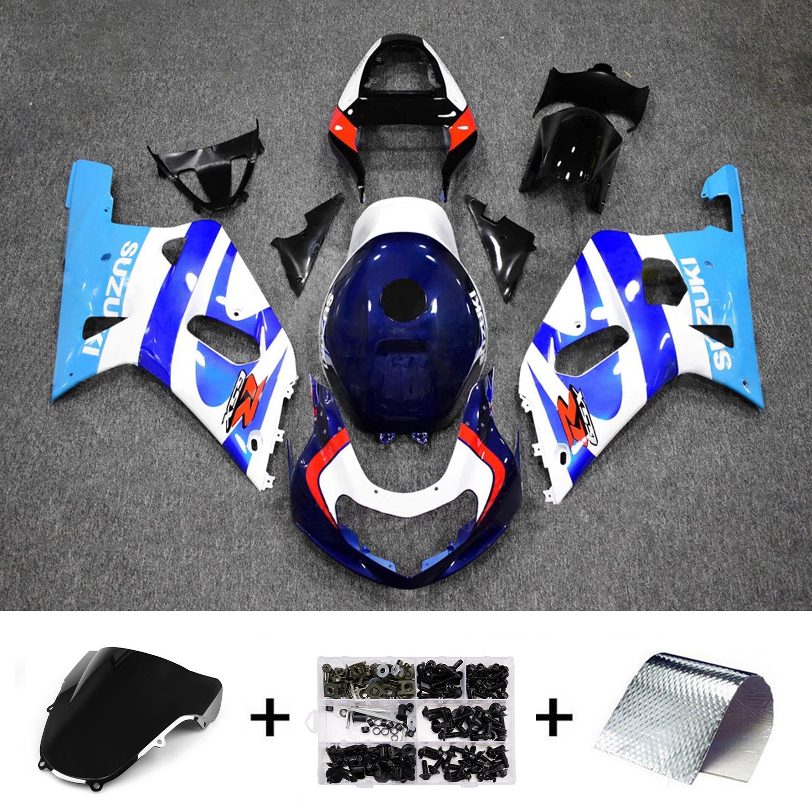 Kit de carénage par injection pour Suzuki GSXR600 2001-2003 GSXR750 2000-2003 K1