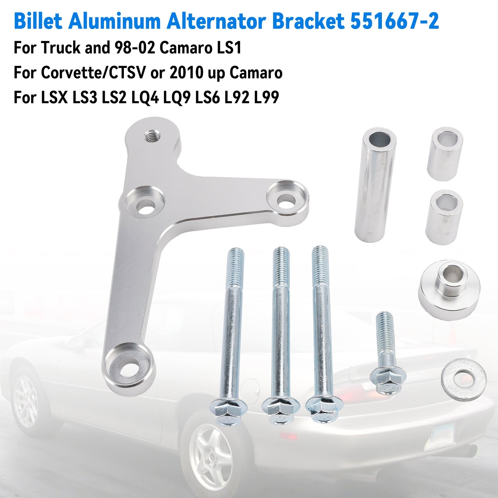 Support d'alternateur en aluminium billette 551667-2 pour Camaro LS1 LSX LS3 1998-2002