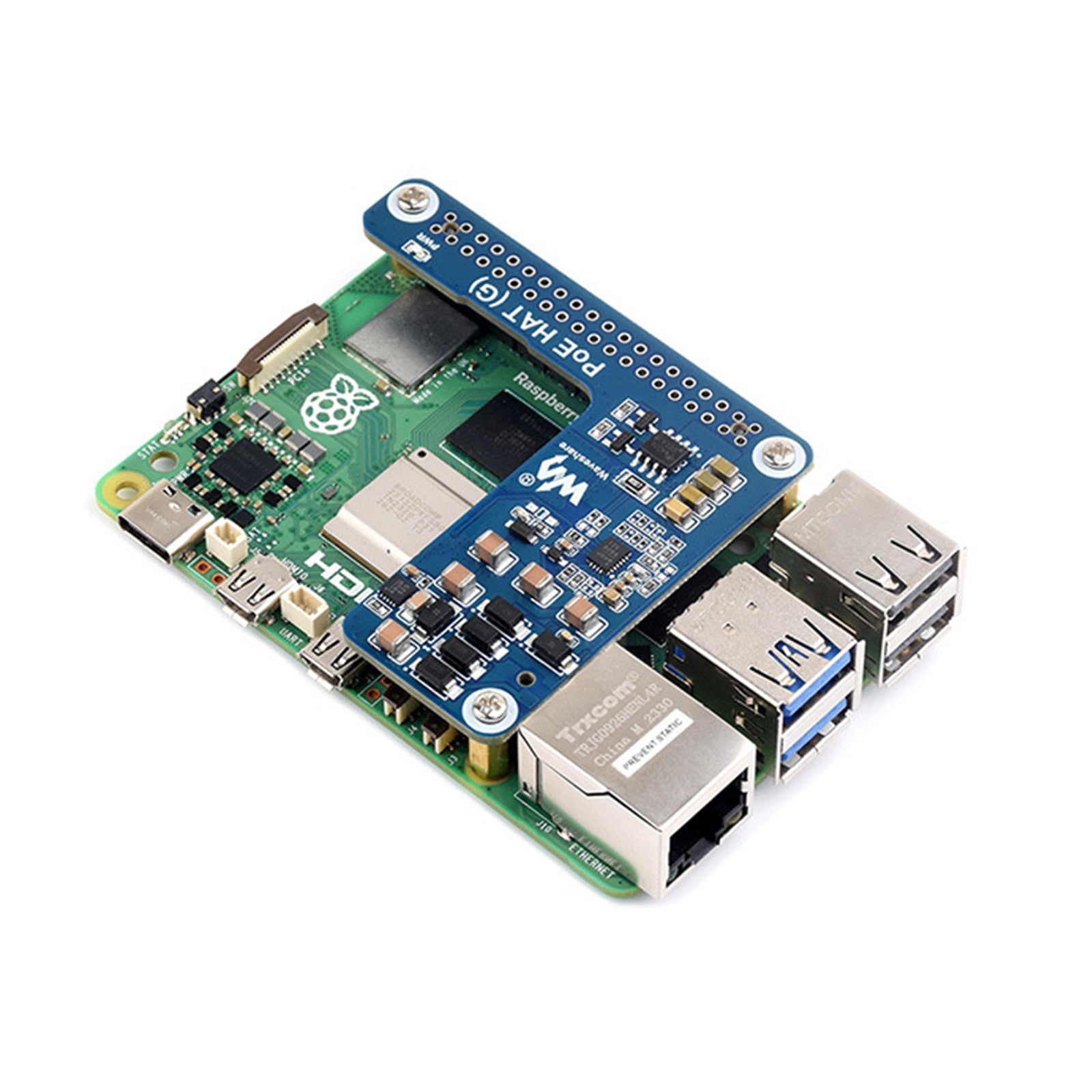 Carte d';extension Ethernet Raspberry Pi 5 Module d';alimentation PoE 802.3af/at