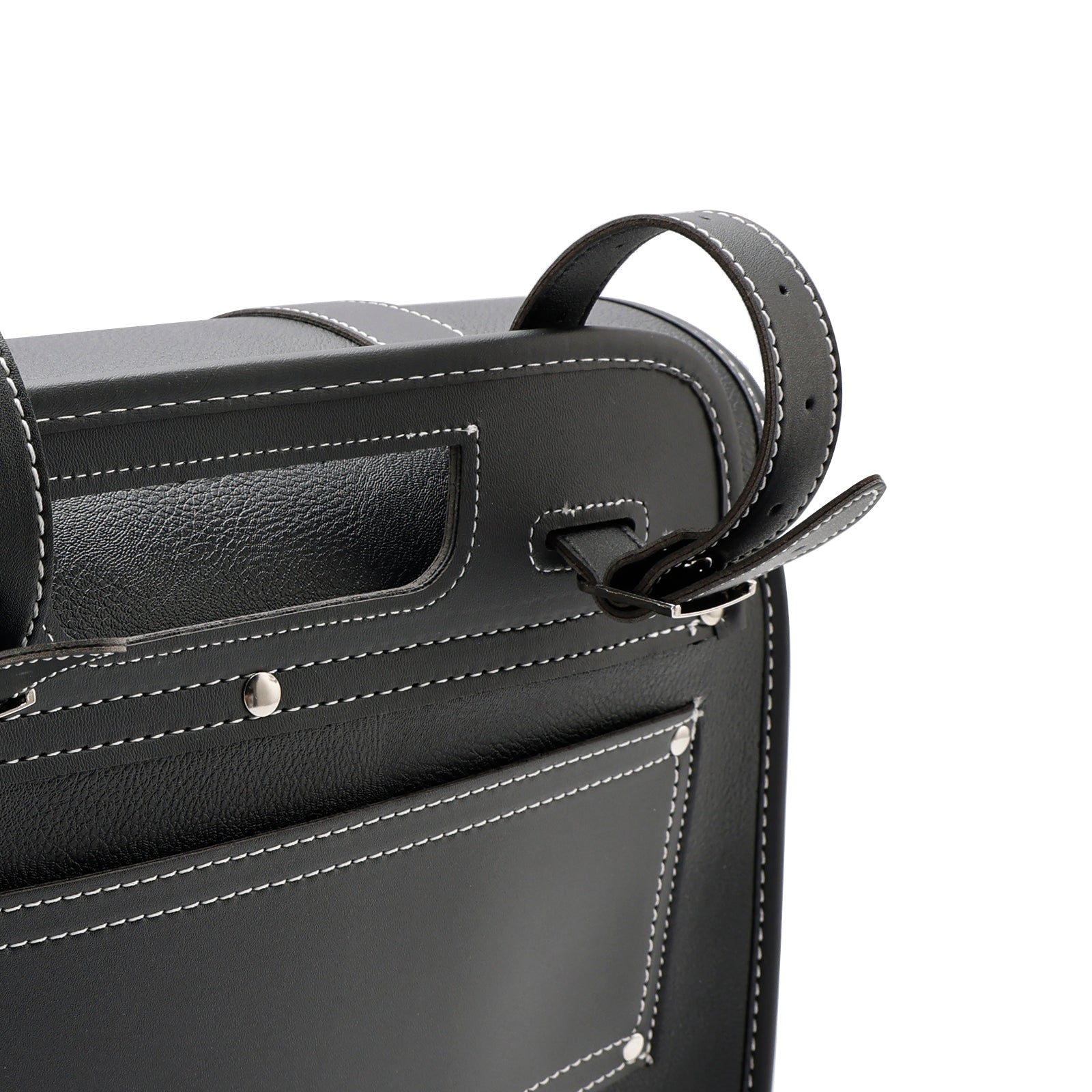 Zadnja vrečka poliuretana za stransko torbo z motornimi kolesi, torbica za shranjevanje prtljage, črna