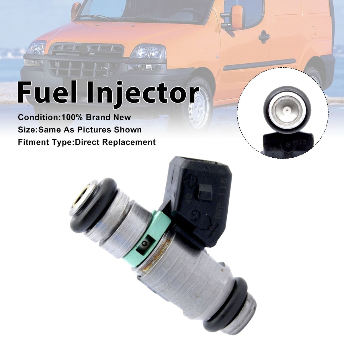 1 inyector de combustible para Fiat Doblo 2001-2010 Seicento 1999-2010 iwp116