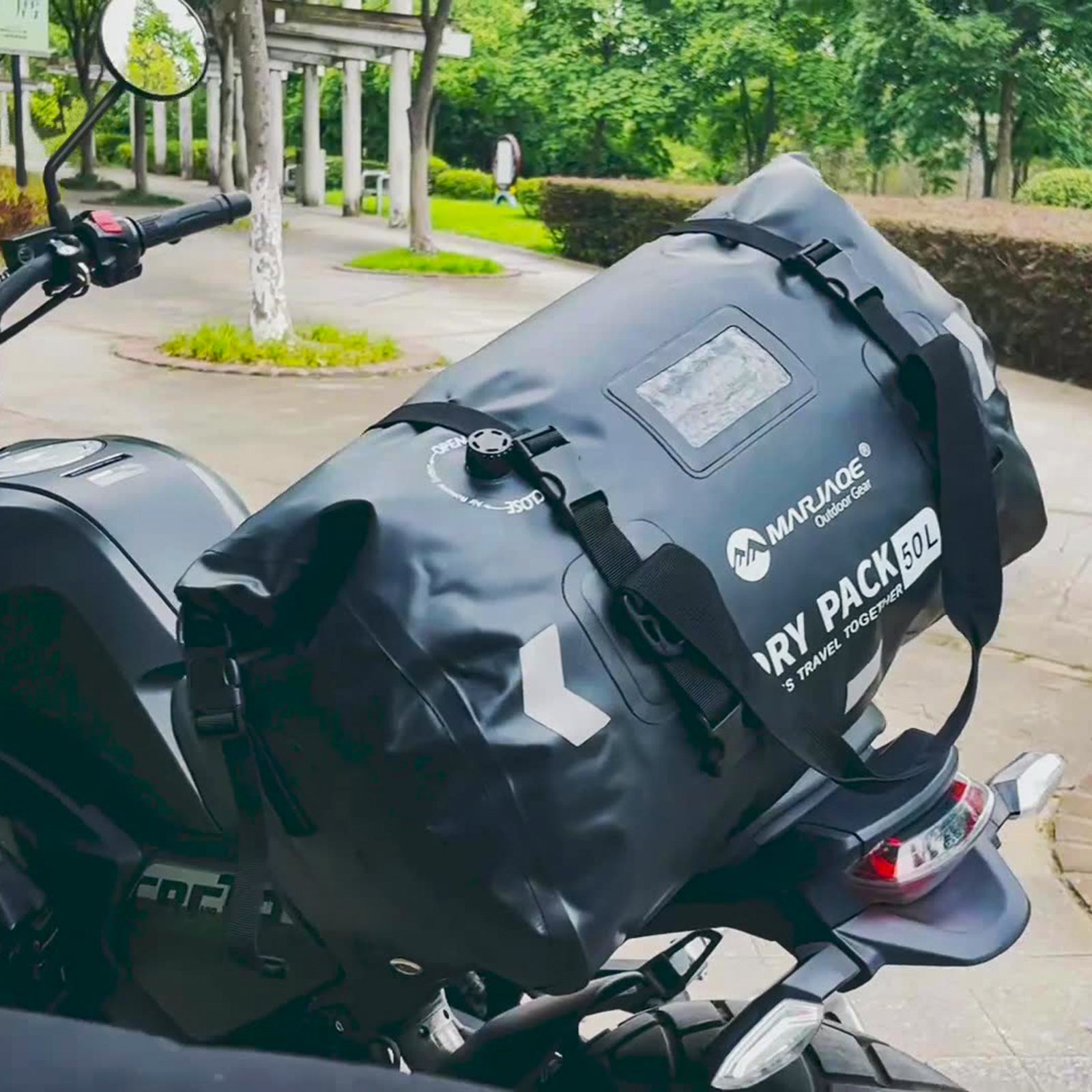 Borsa laterale universale in poliuretano 50 l per moto, giallo