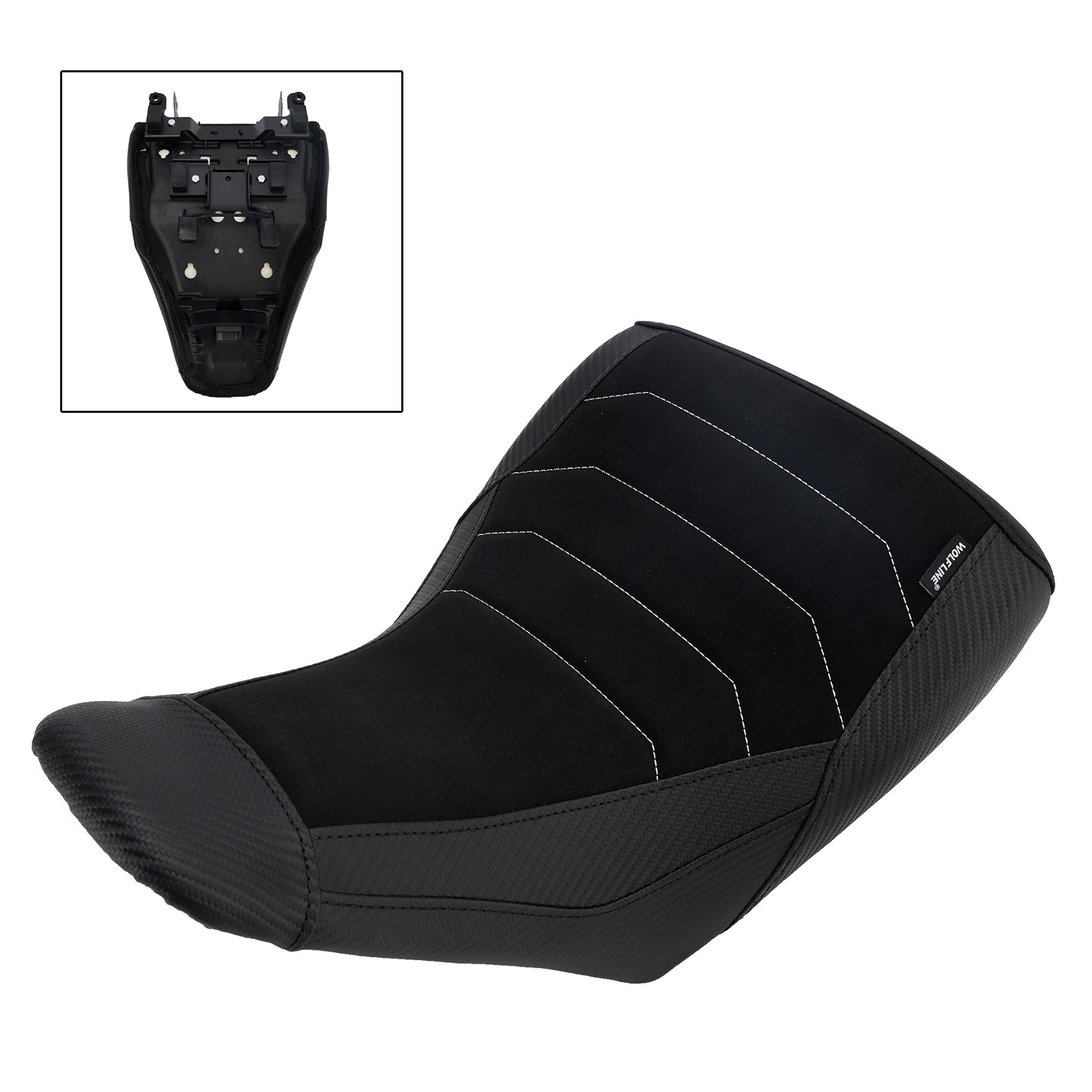 Voorste zitkussen voor de bestuurdersstoel van de Suzuki V-Strom DL1050 (2023-2025), rood en geel.