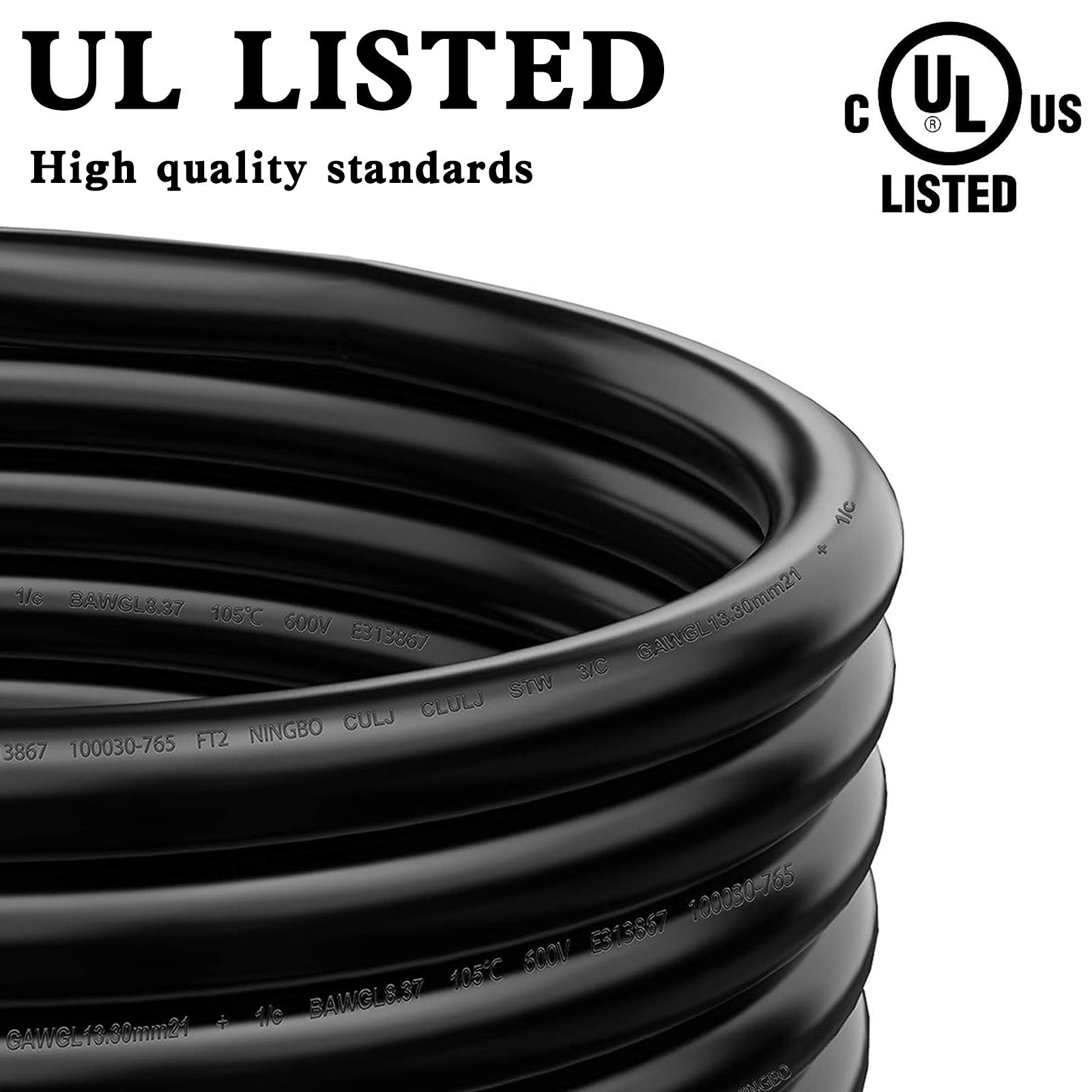 UL Listed 50 Amp 25 Ft RV/Generator Cord With Locking Connector For RV Camper
