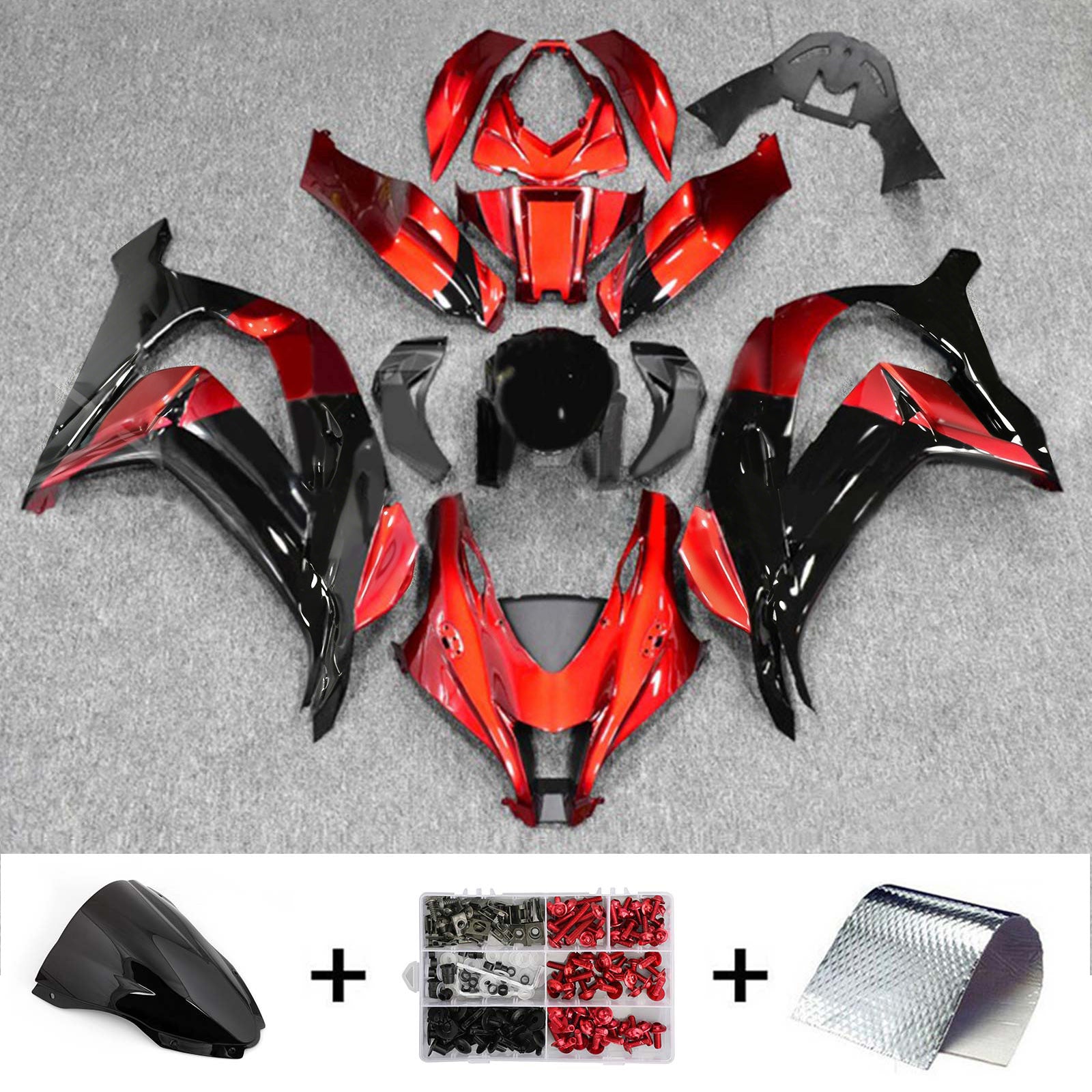 Kit de carénage en plastique ABS injecté compatible avec Kawasaki ZX10R 2016-2020