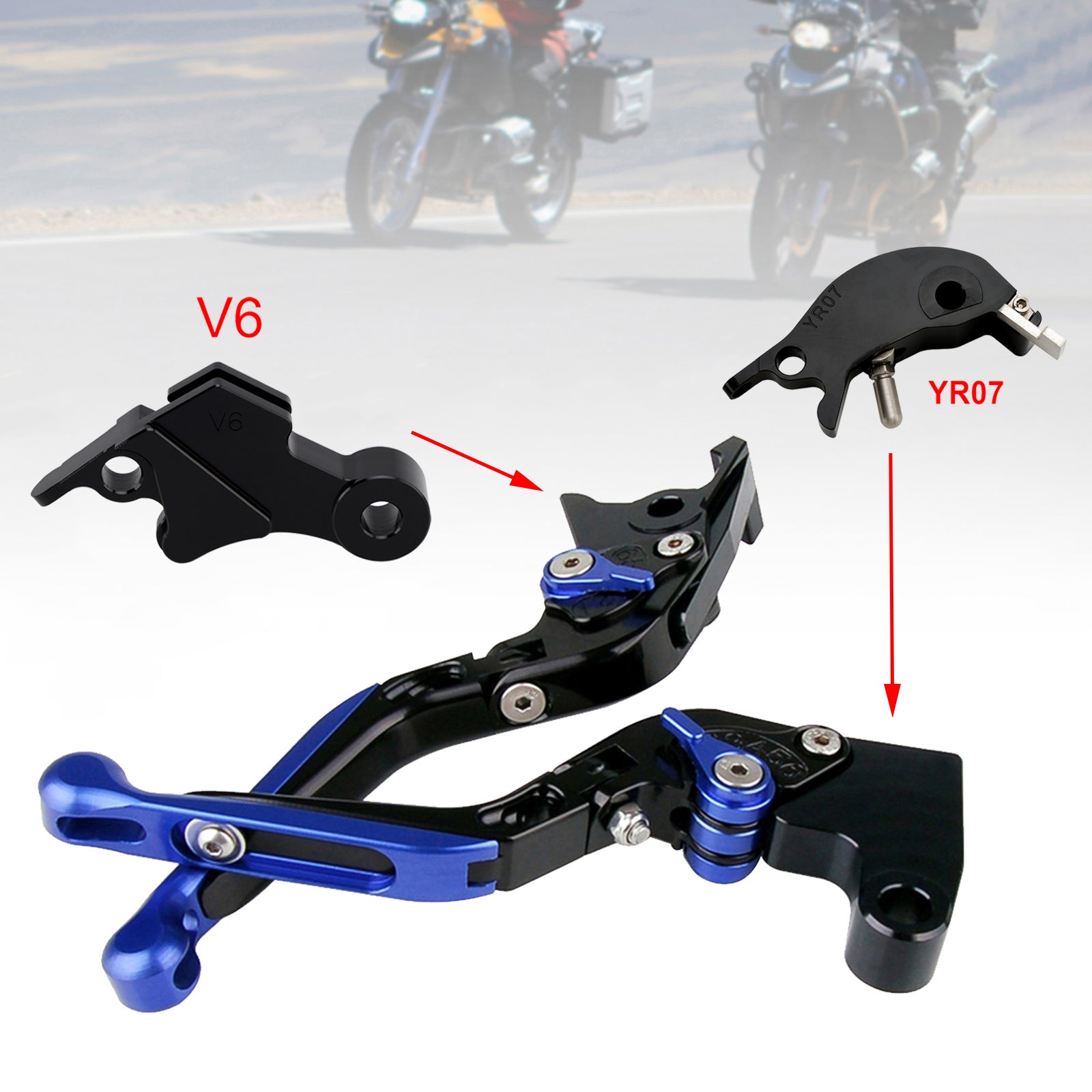 Levier de frein et d'embrayage réglable compatible avec YAMAHA XSR900 XSR900GP MT-09 MT-09SP 24-25