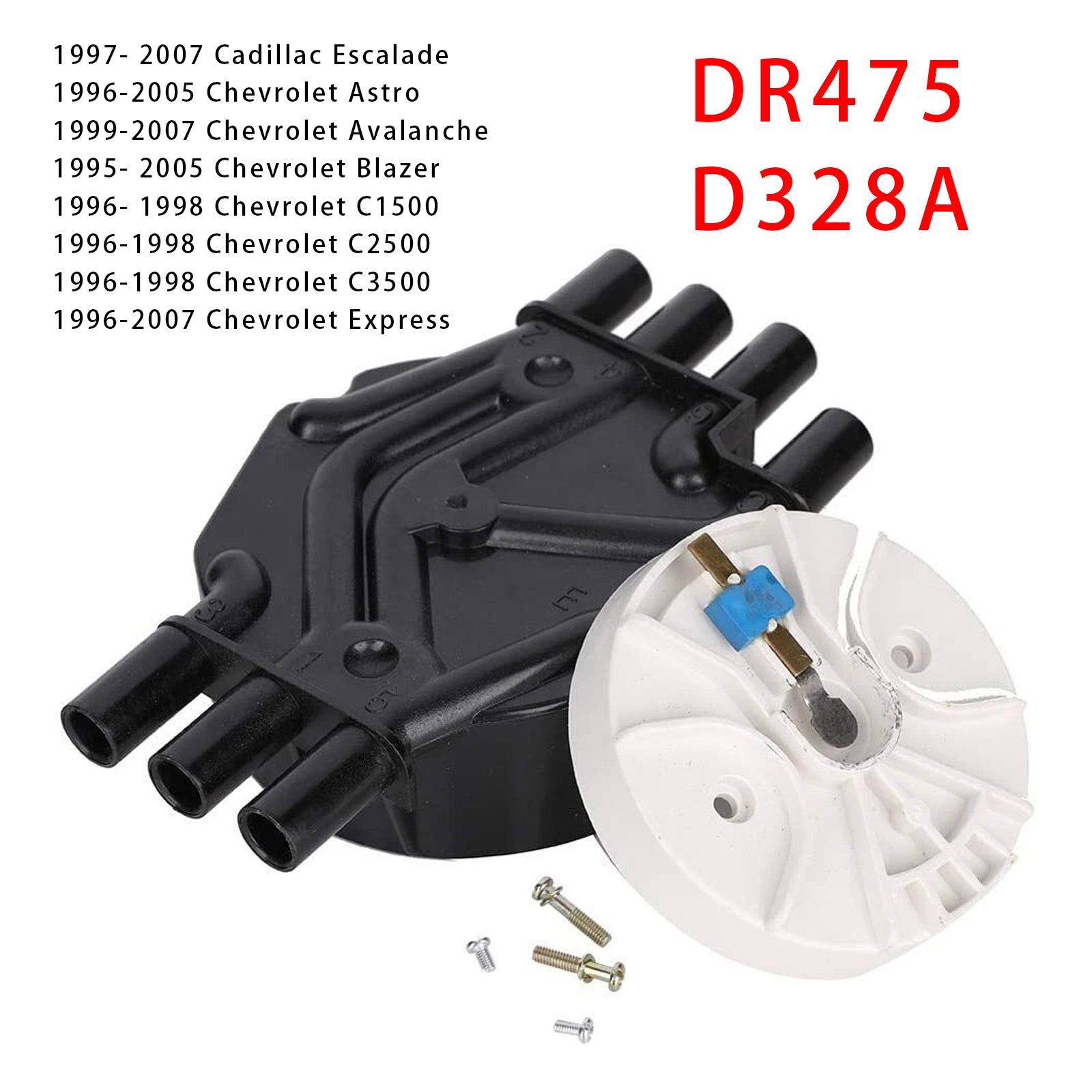 Kit de tapa y rotor de distribuidor'Encendido DR475 D328A para Chevrolet Cadillac GMC V6 4.3L