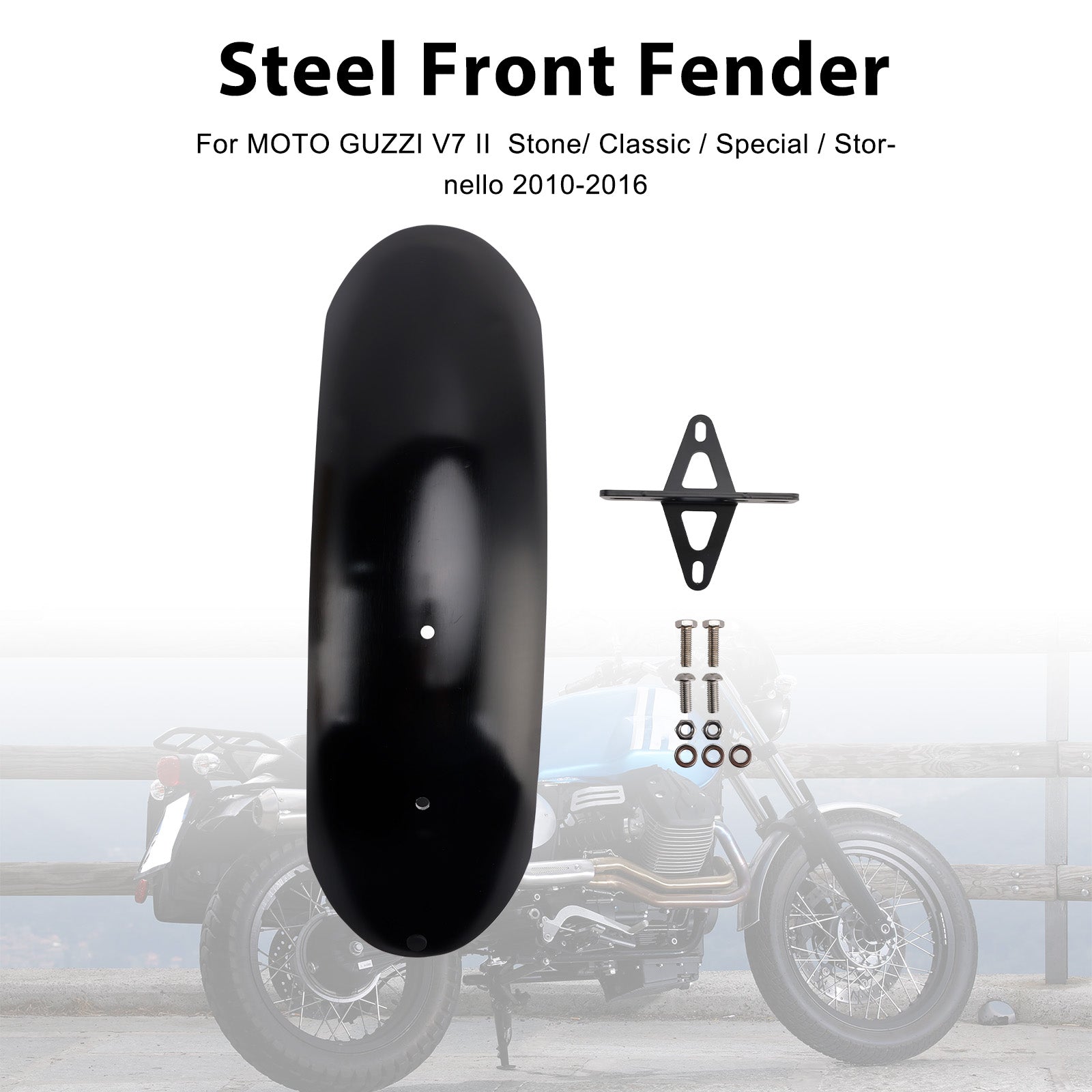 Garde-boue avant en acier compatible avec MOTO GUZZI V7 II Stone Classic Special 10-16