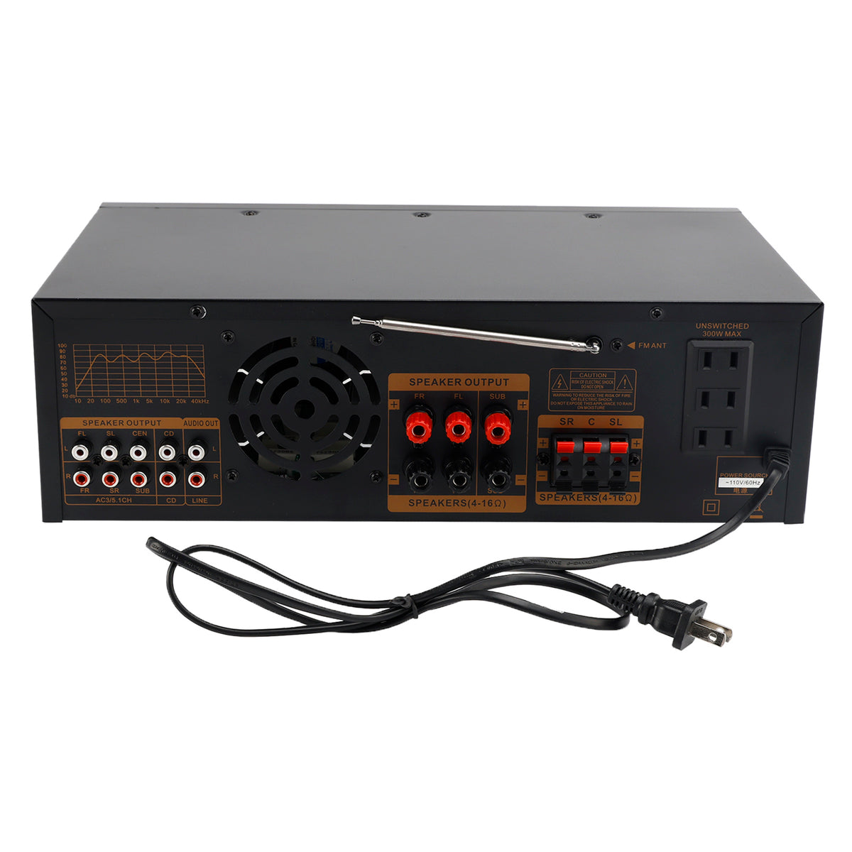 Bluetooth HiFi 3000W stéréo Power Amplificateur 5.1-Channel Subwoofer Amplifier