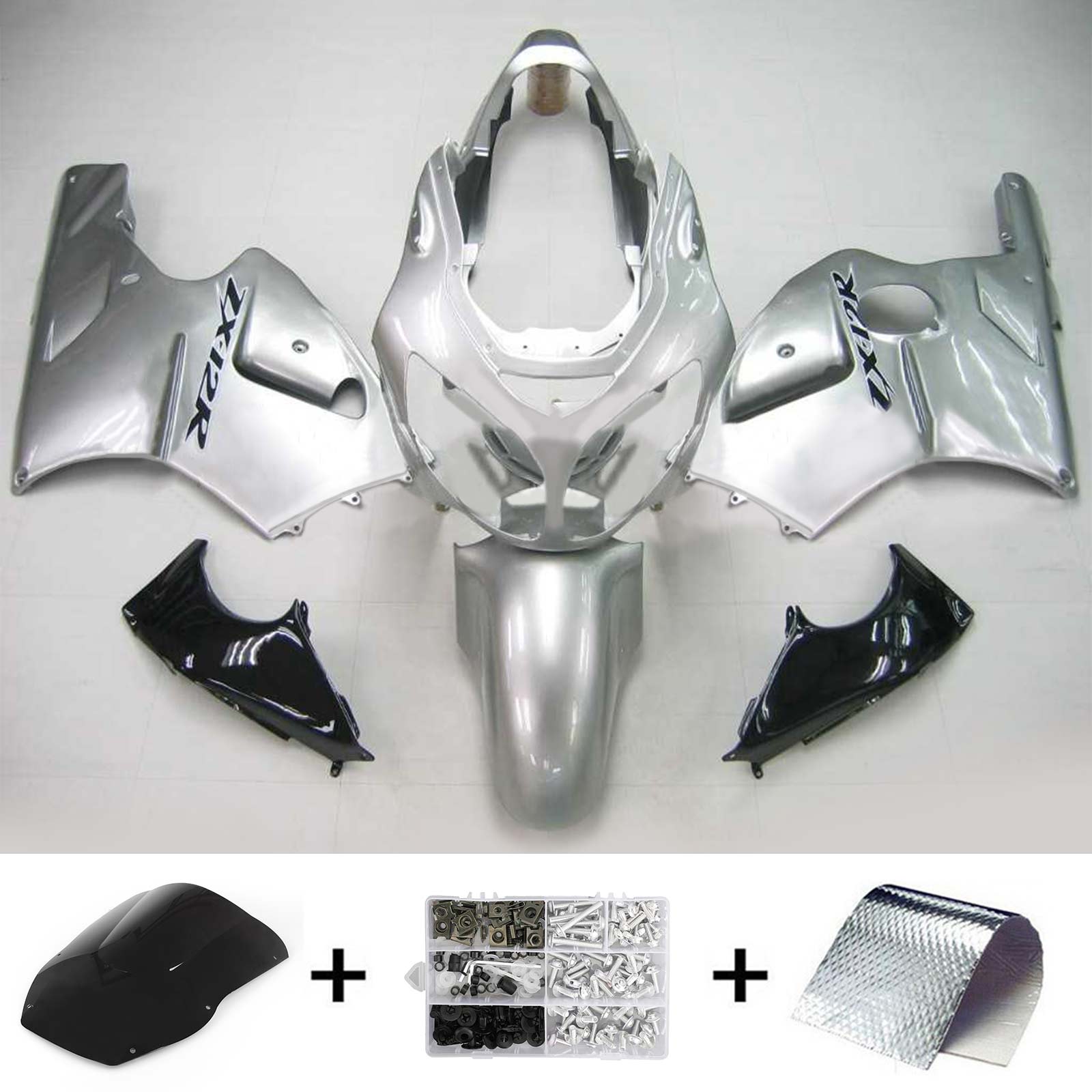 Kit de carenado de inyección de carrocería de plástico ABS para Kawasaki ZX12R 2000-2001