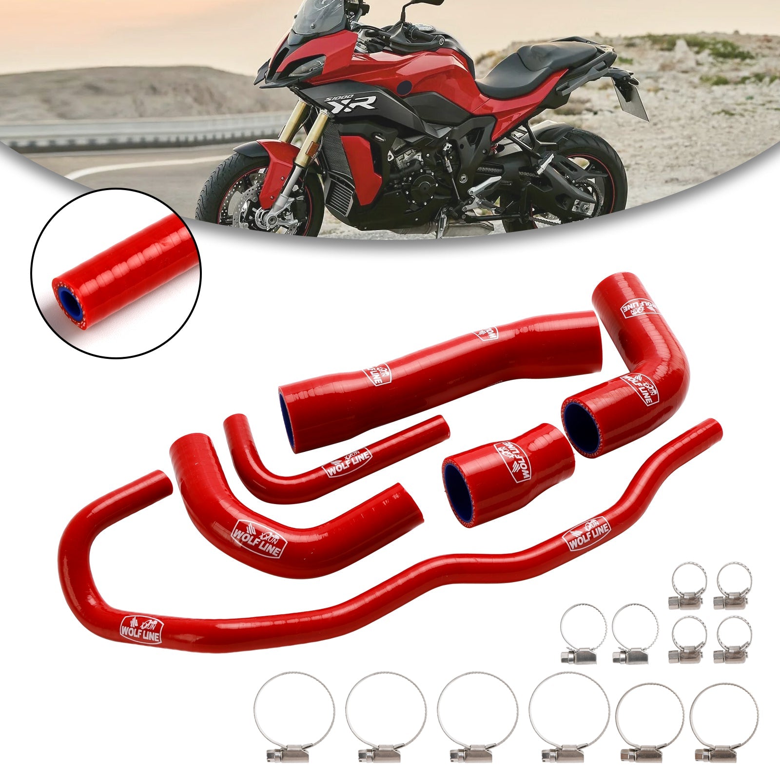 Kit de durites de refroidissement en silicone pour radiateur BMW S1000XR 2021-2024