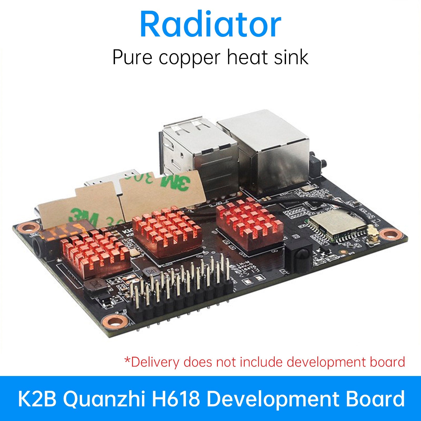 Carte de développement Quanzhi H618, dissipateur thermique en cuivre pur pour Kickpi K2B