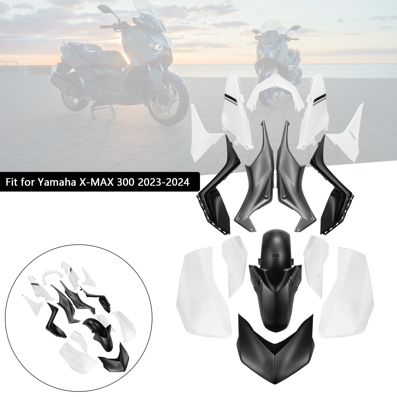 Kit de carénage de carrosserie ABS par injection pour Yamaha X-MAX 300 XMAX 2023-2024