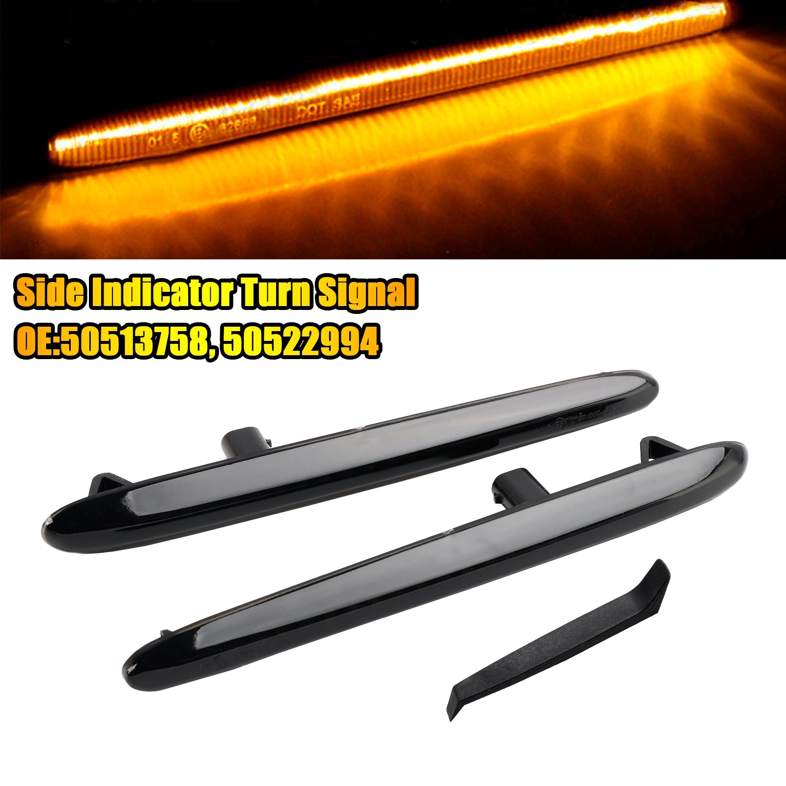 Sekwencyjne miganie boczne z wędzonymi diodami LED Alfa Romeo Giulietta Typ 940 50513758 50522994