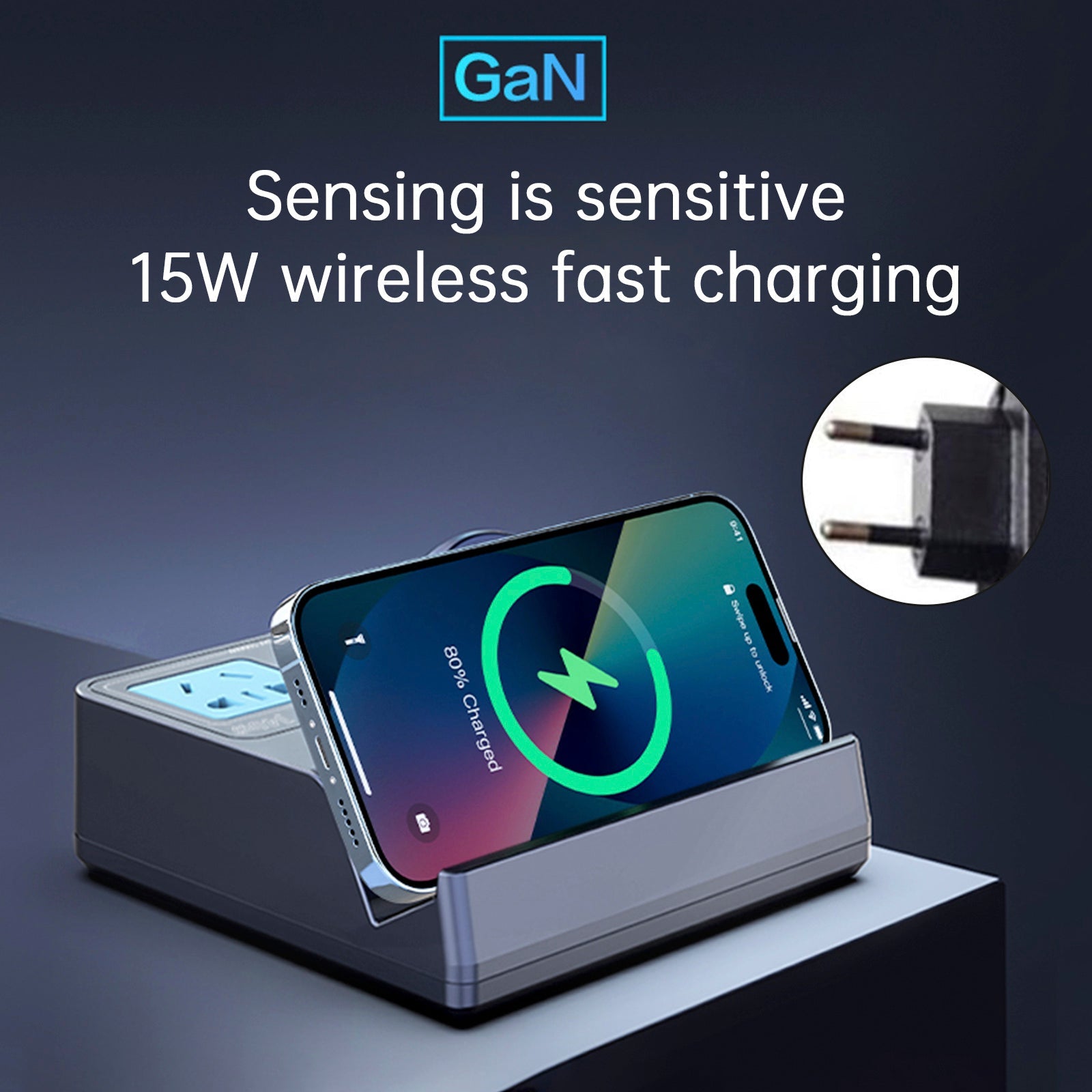 Caricatore wireless intelligente 140 W, PD100 WIENT PD100 W, per laptop, QC, telefono cellulare, presa UE