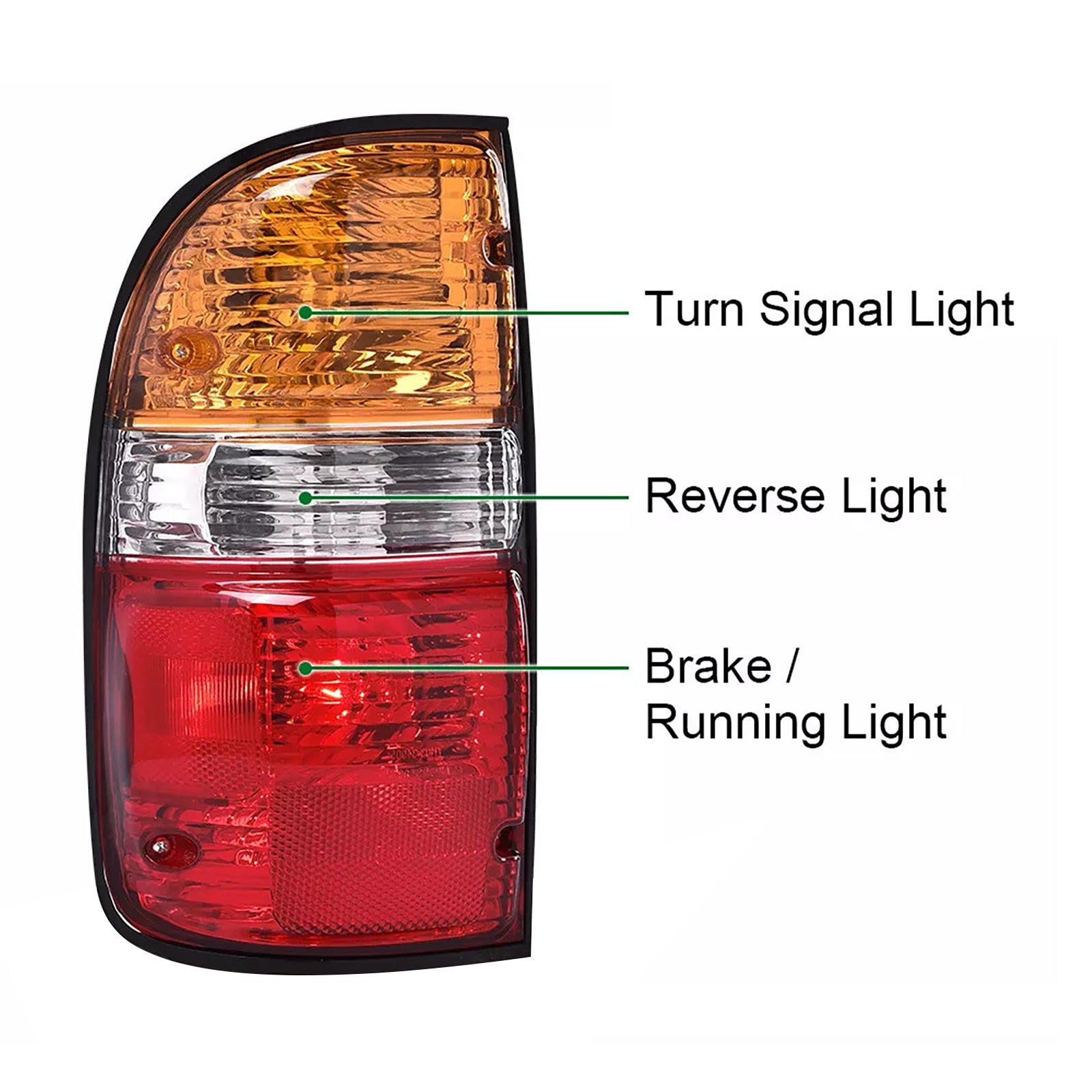 2001-2004 Toyota Tacoma avec ampoules 2 pièces feux arrière