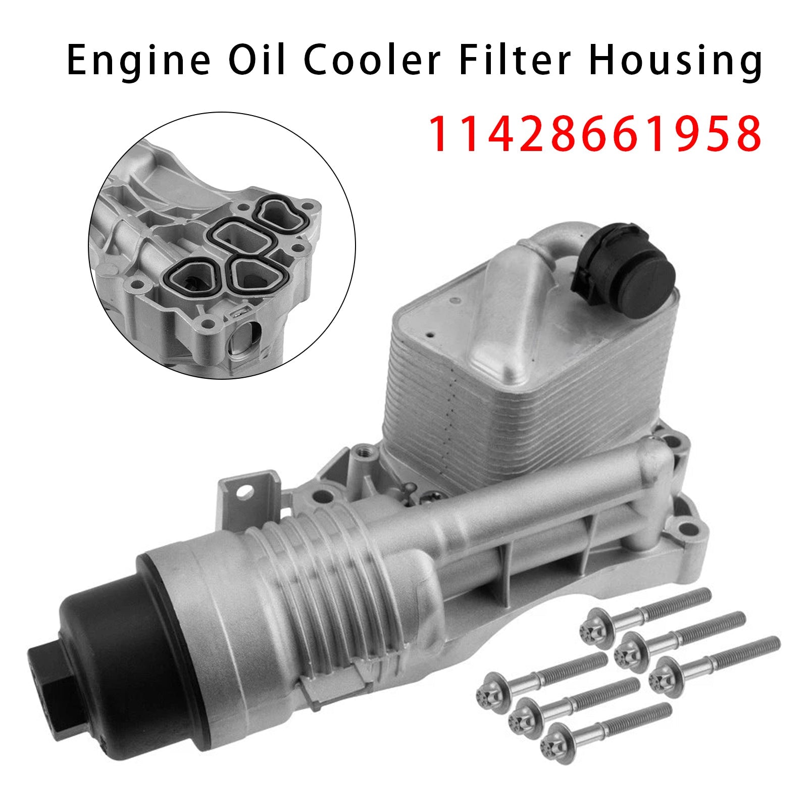 Carcasa del filtro del enfriador de aceite del motor para BMW X1 L3 L4 1.5L 2.0L 2020-2022, número de pieza 11428661958
