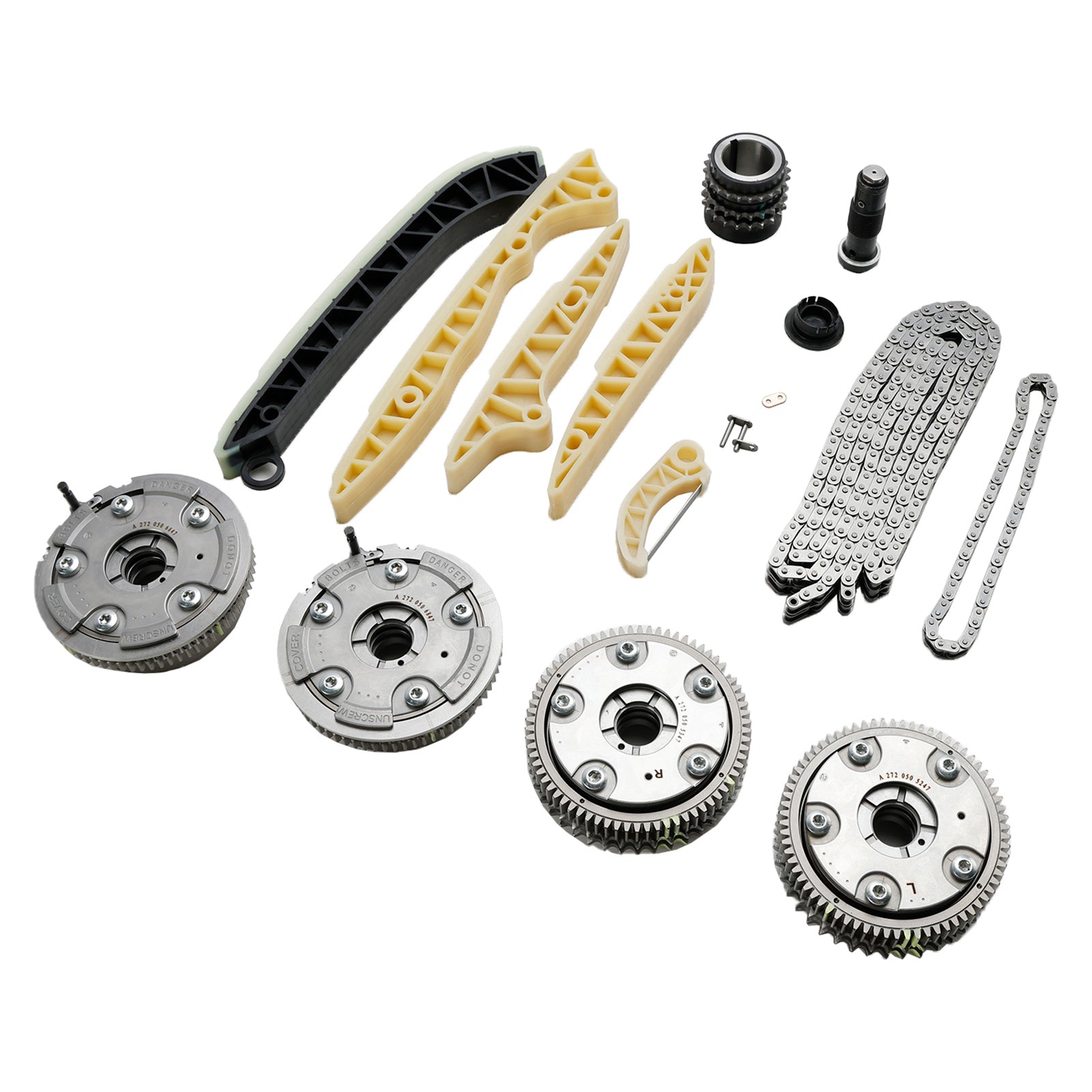 Kit catena distribuzione gas + 4 tenditori albero a camme per Mercedes-Benz CL 550 Base 5.5L V8 2008