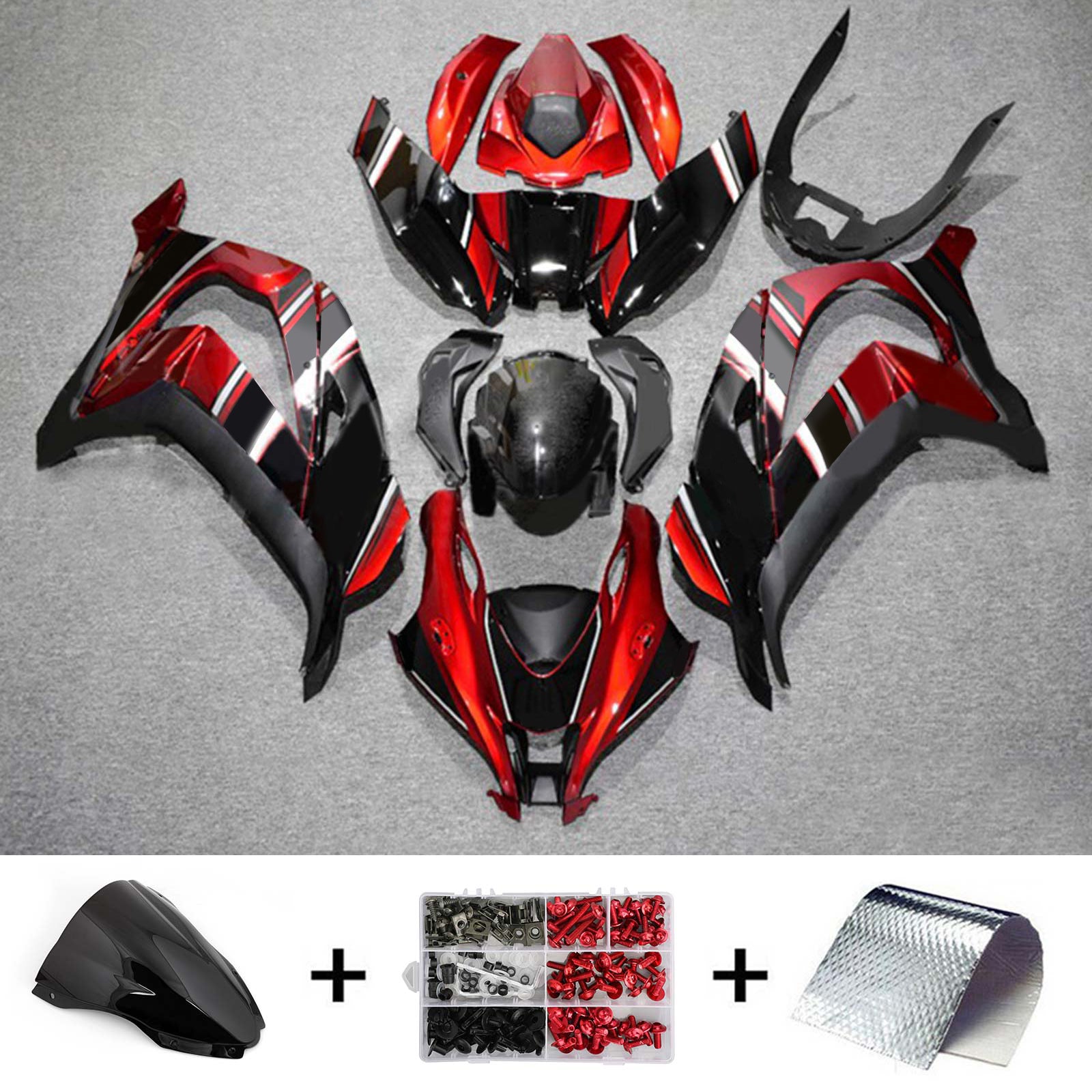 Kit de carénage en plastique ABS injecté compatible avec Kawasaki ZX10R 2016-2020