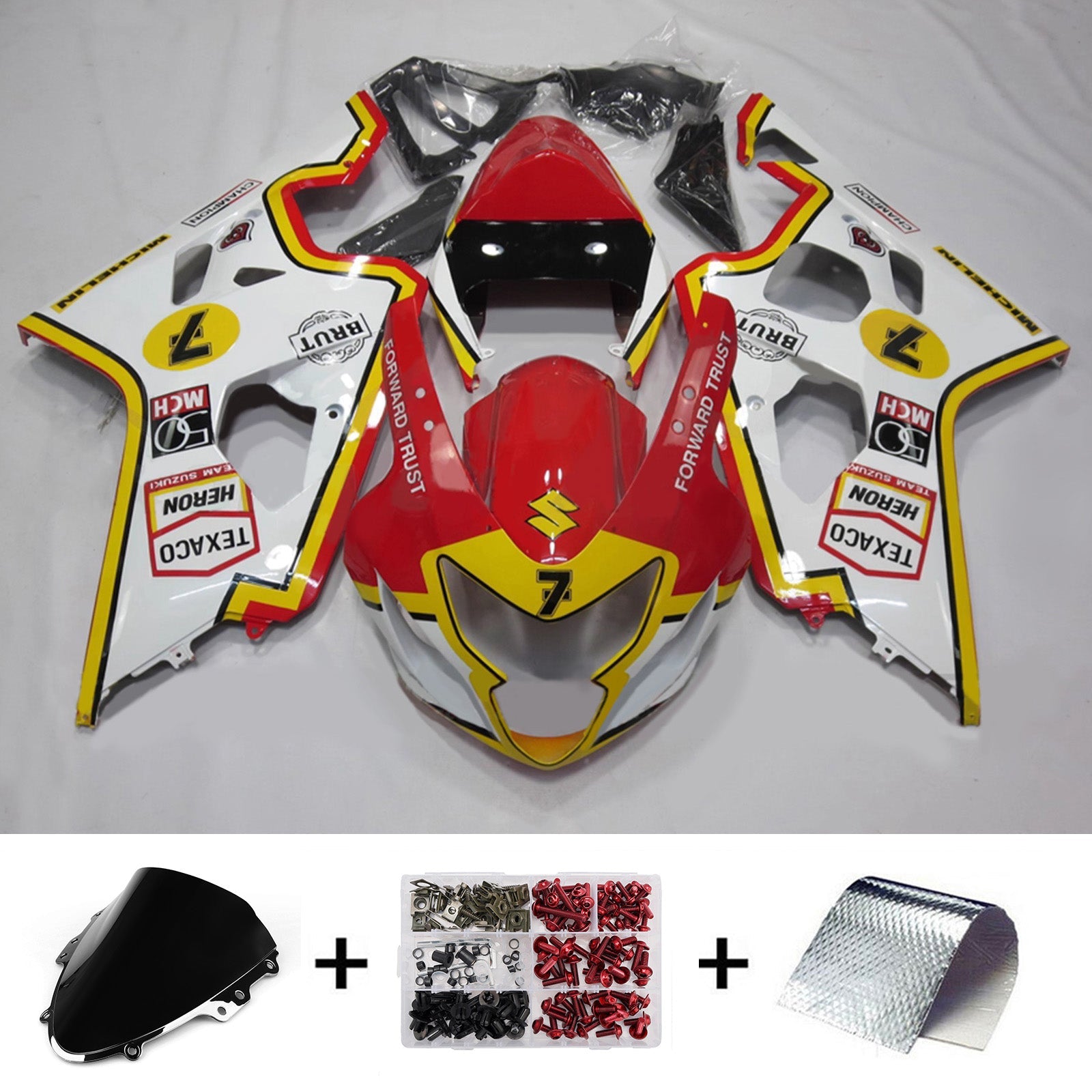 Kit de carénage injecté en plastique ABS pour Suzuki GSXR 600/750 2004-2005 K4