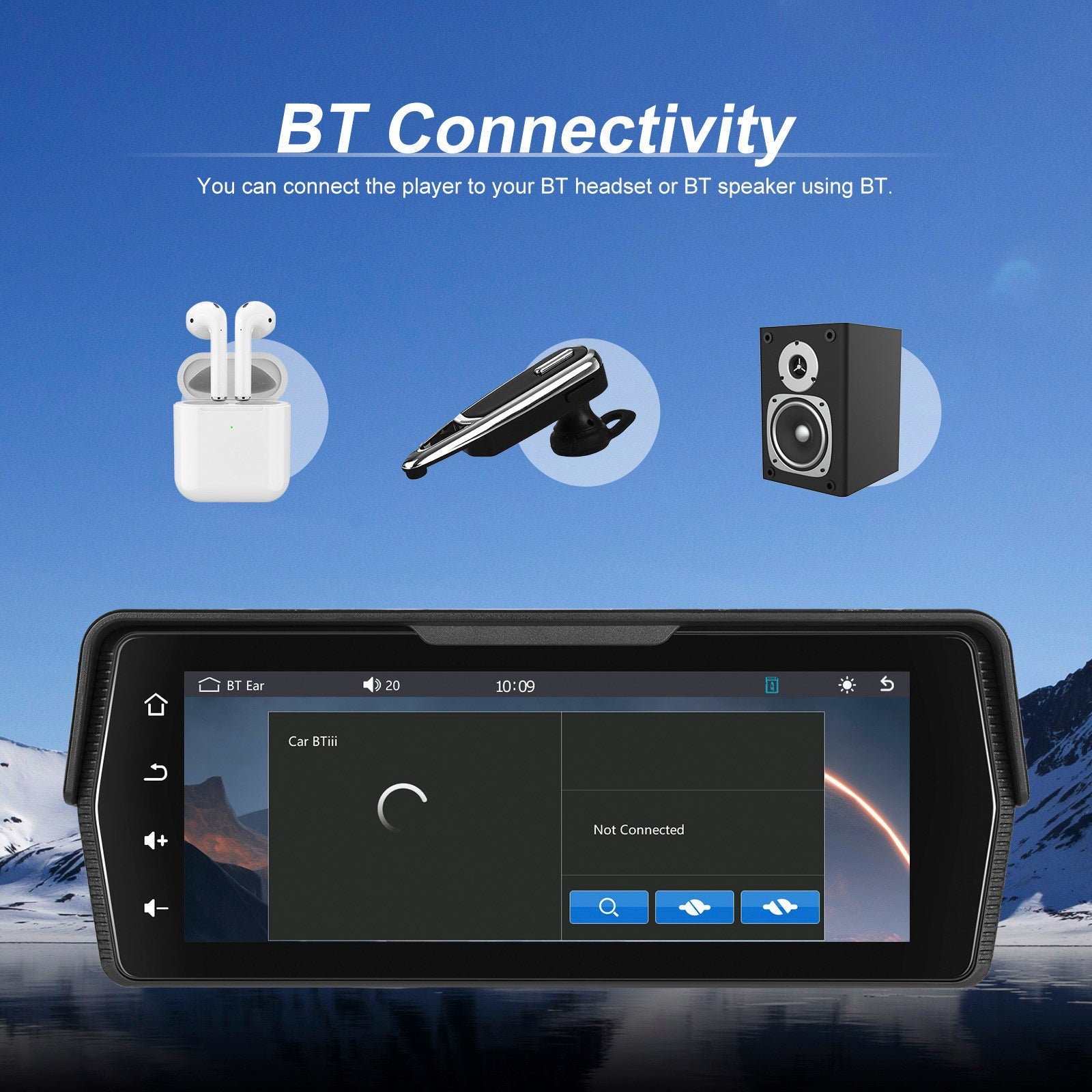 Écran sans fil PND de 6,86 pouces pour motos, compatible avec CarPlay et Android Auto