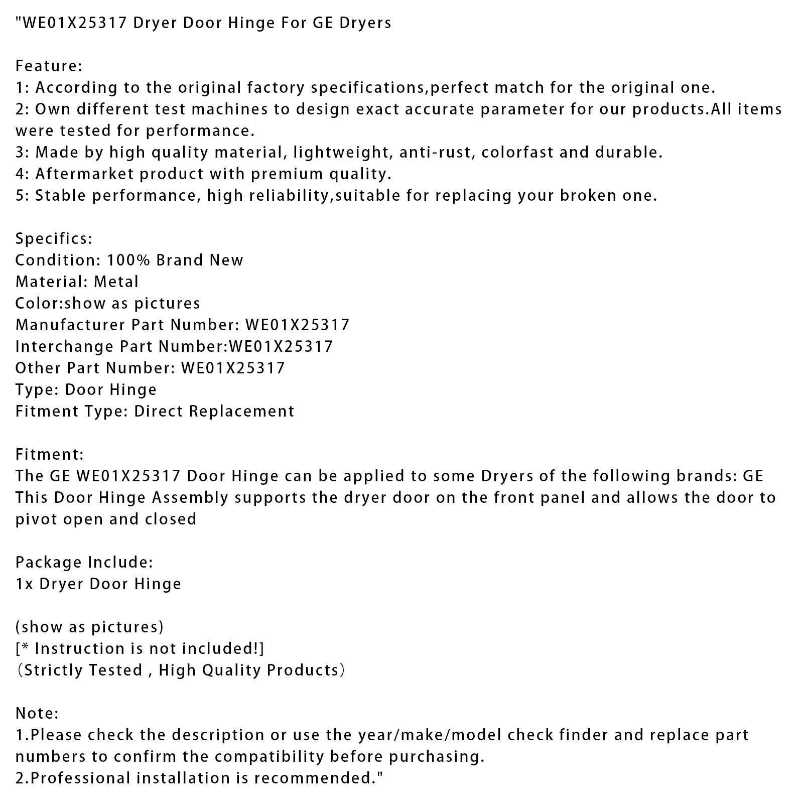 Nošenje tečaja orožja we01x25317 za GE