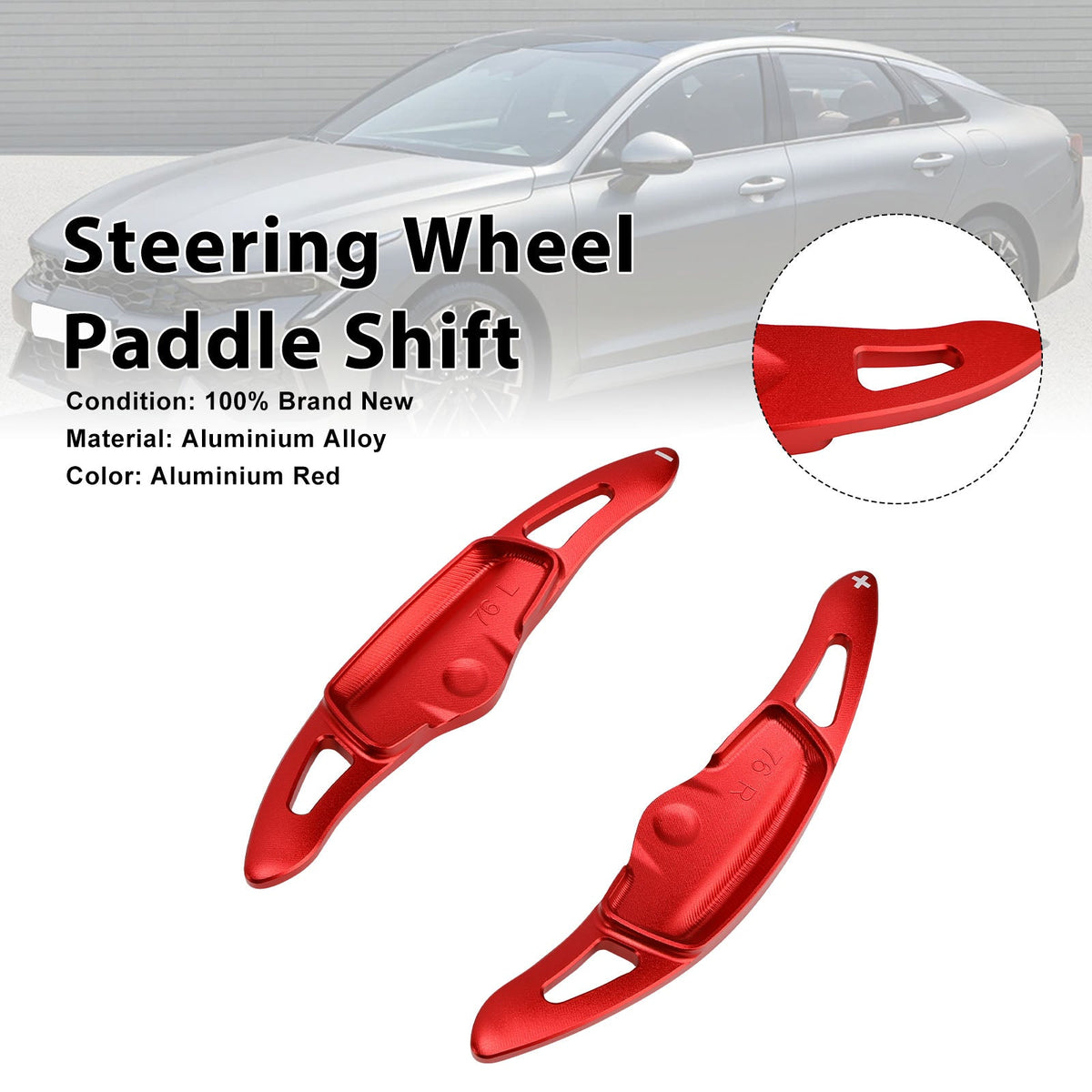 Stuurschakelpaddles voor Kia K9 2020-2024, rood aluminium