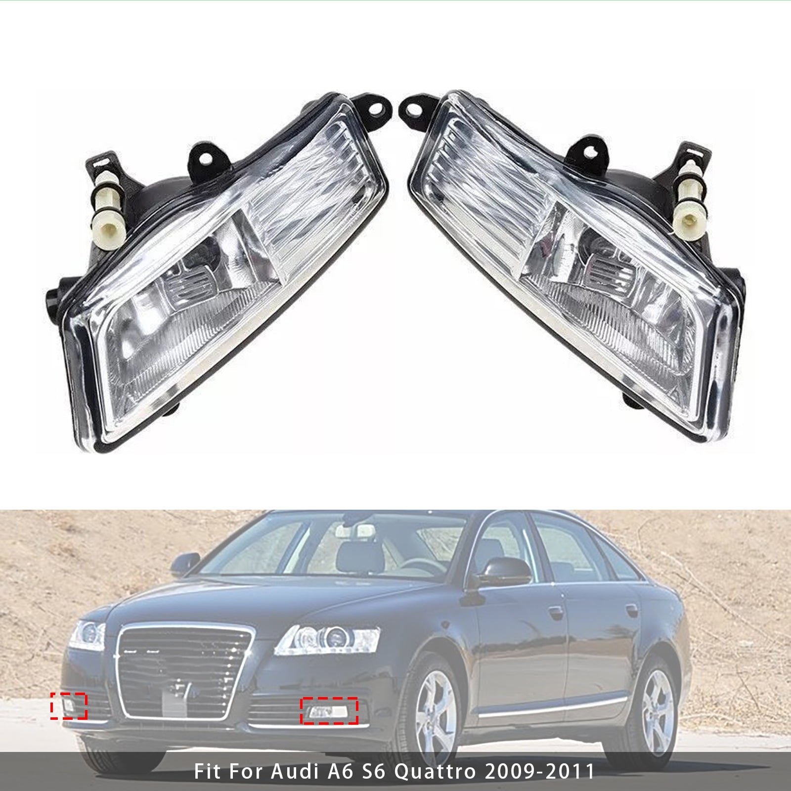 Paire de feux antibrouillard avant pour Audi A6 S6 Quattro 2009-2011 4F0941699A