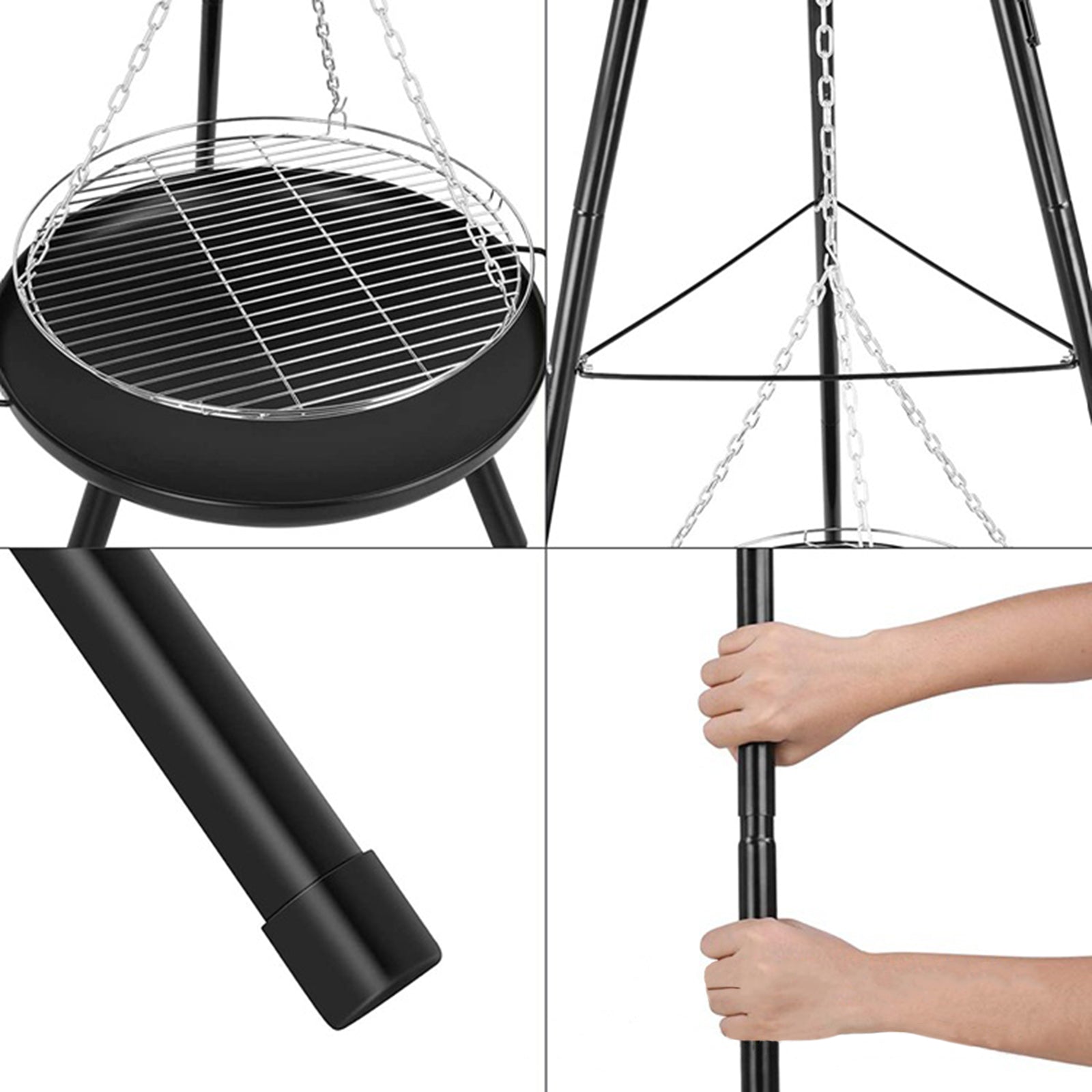 Zewnętrzny statyw Ognisko Okrągła miska do grillowania Patio ogrodowe Duży grill grillowy