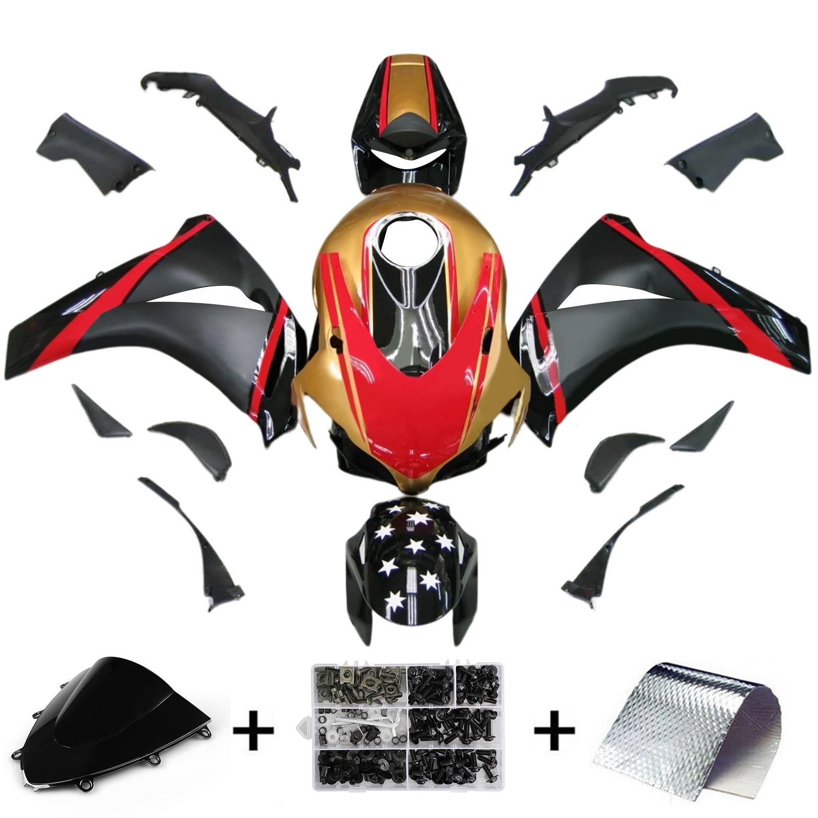 Kit de carénage injecté en plastique ABS pour Honda CBR1000RR 2008-2011