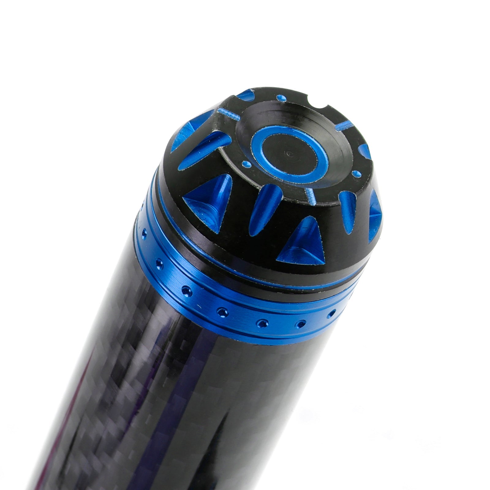 Manopole universali per manubrio moto in carbonio verde/argento (7/8"&quot;/22 mm)