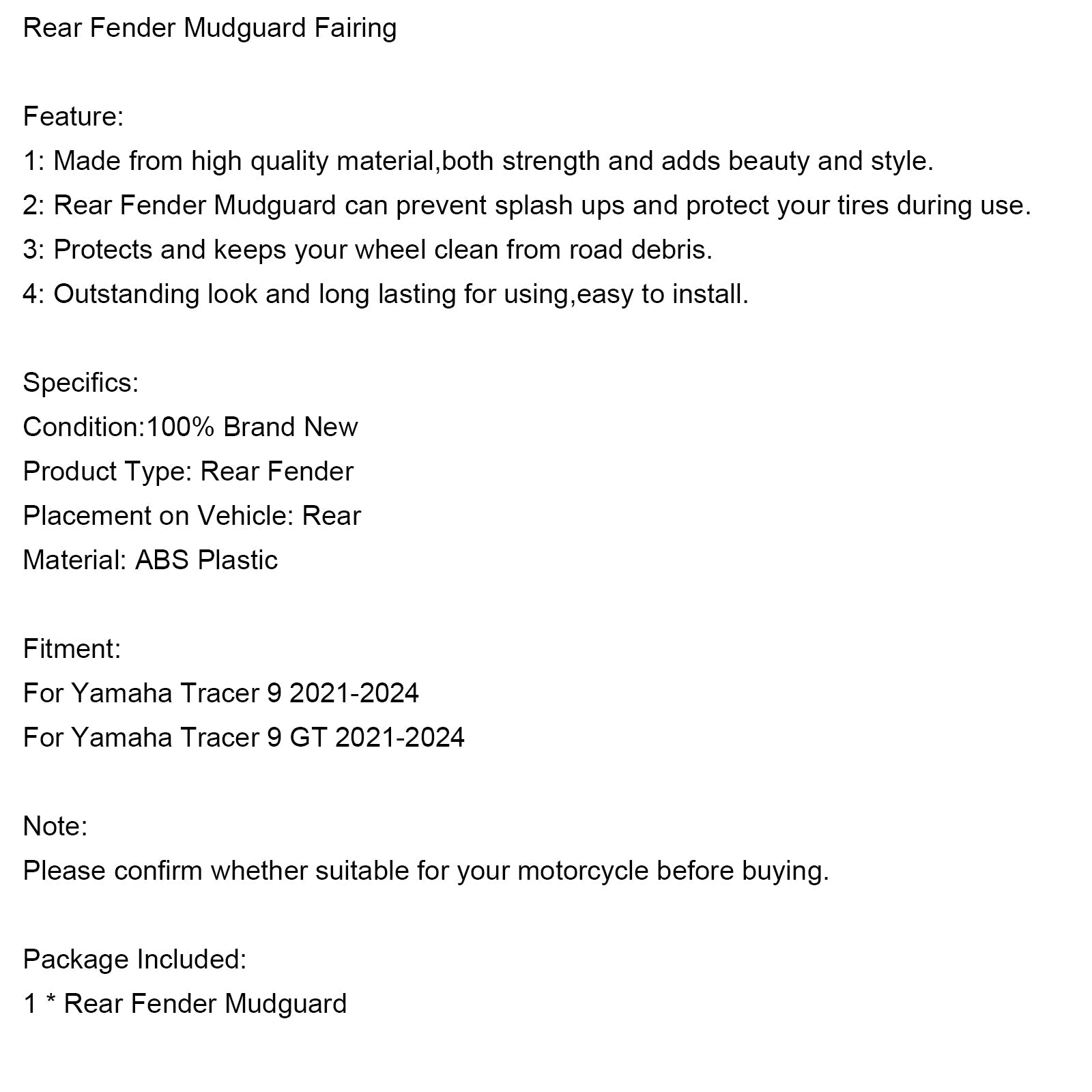 Striker de lodo trasero para Yamaha Tracer 9/GT 2021-2024