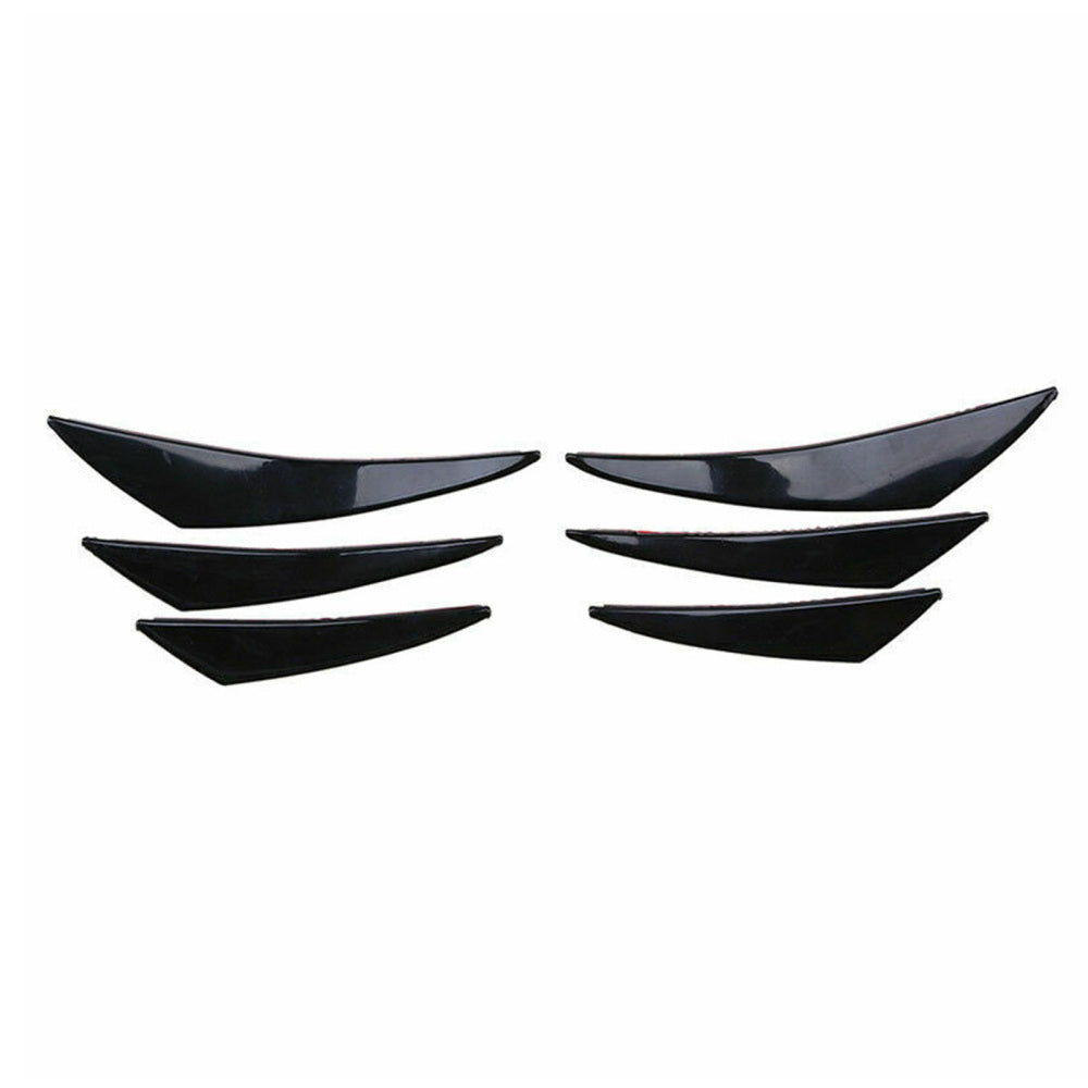 Areyourshop 6pcs Universal Gloss Black Car/Auto Front Bumper Fins Spoiler Canards Refit