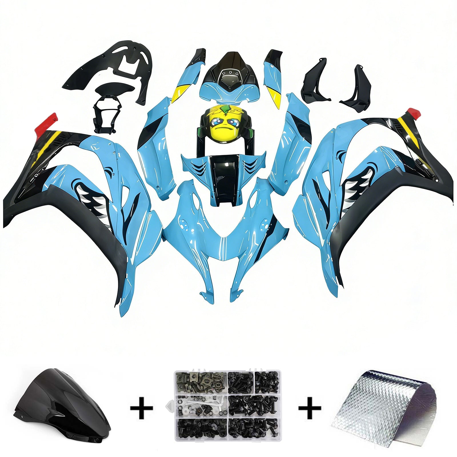 Kit de carénage en plastique ABS injecté compatible avec Kawasaki ZX10R 2016-2020