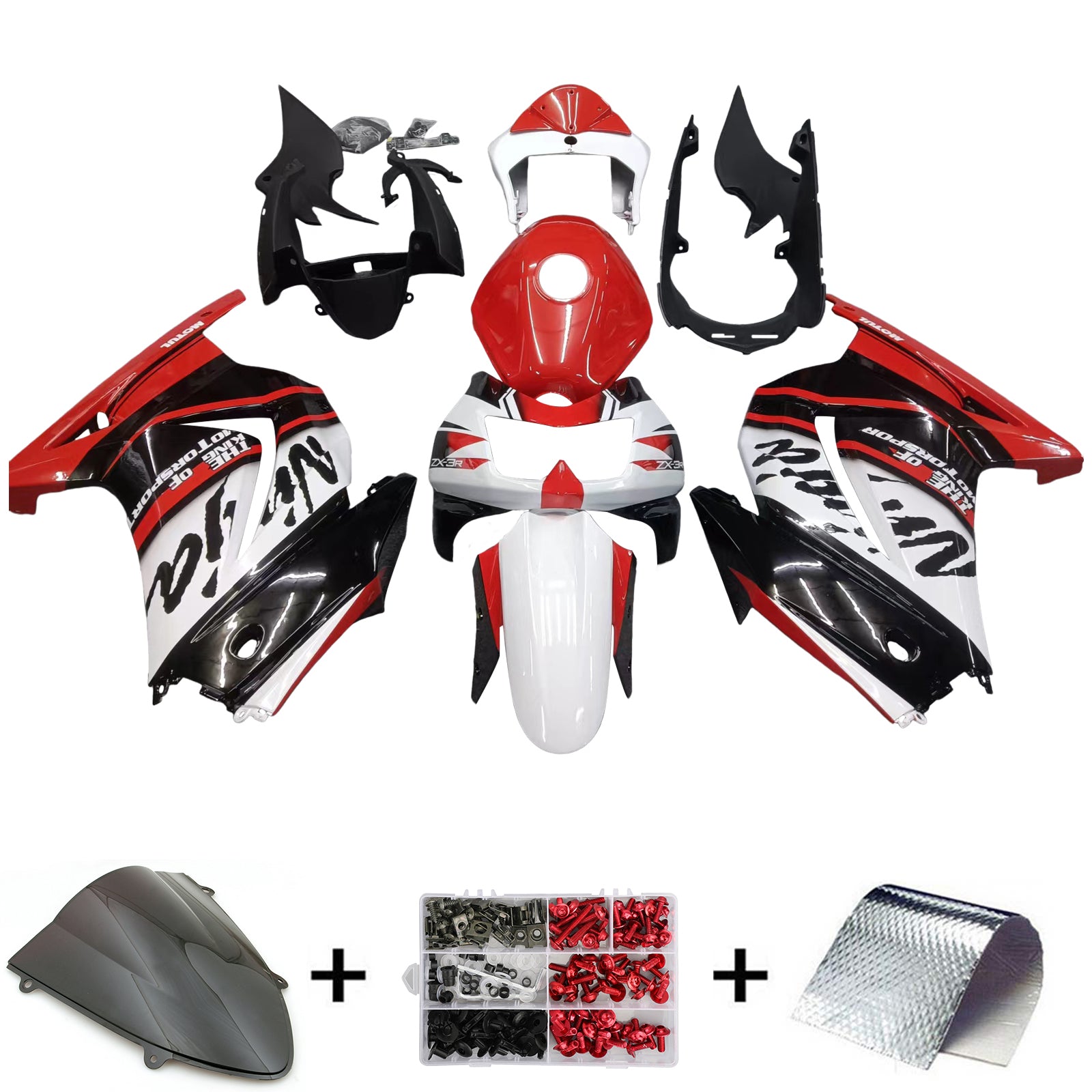Kit de carénage injecté en plastique ABS pour Kawasaki EX250 Ninja250R 2008-2012