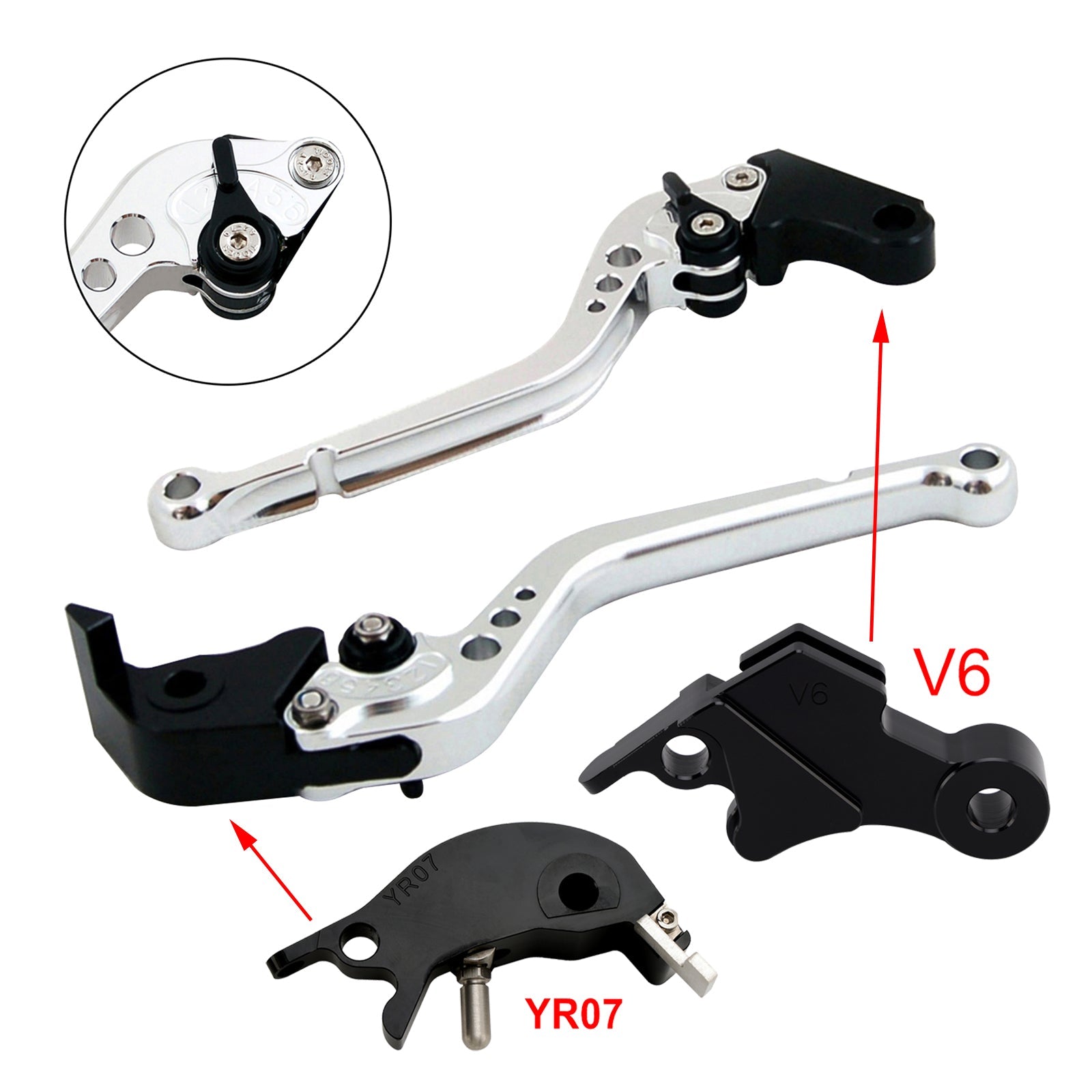 Levier de frein et d'embrayage long compatible avec YAMAHA XSR900 XSR900GP MT-09 MT-09SP 2024-2025
