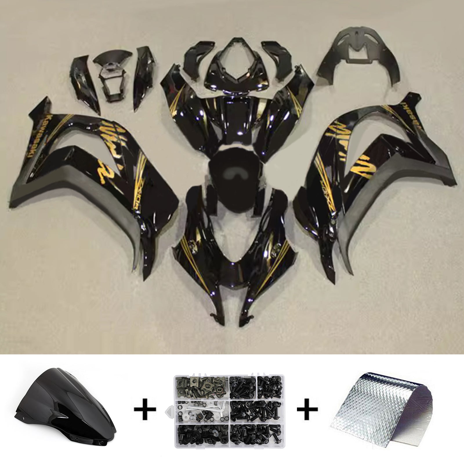Kit de carénage injecté en plastique ABS compatible avec Kawasaki ZX10R 2016-2020